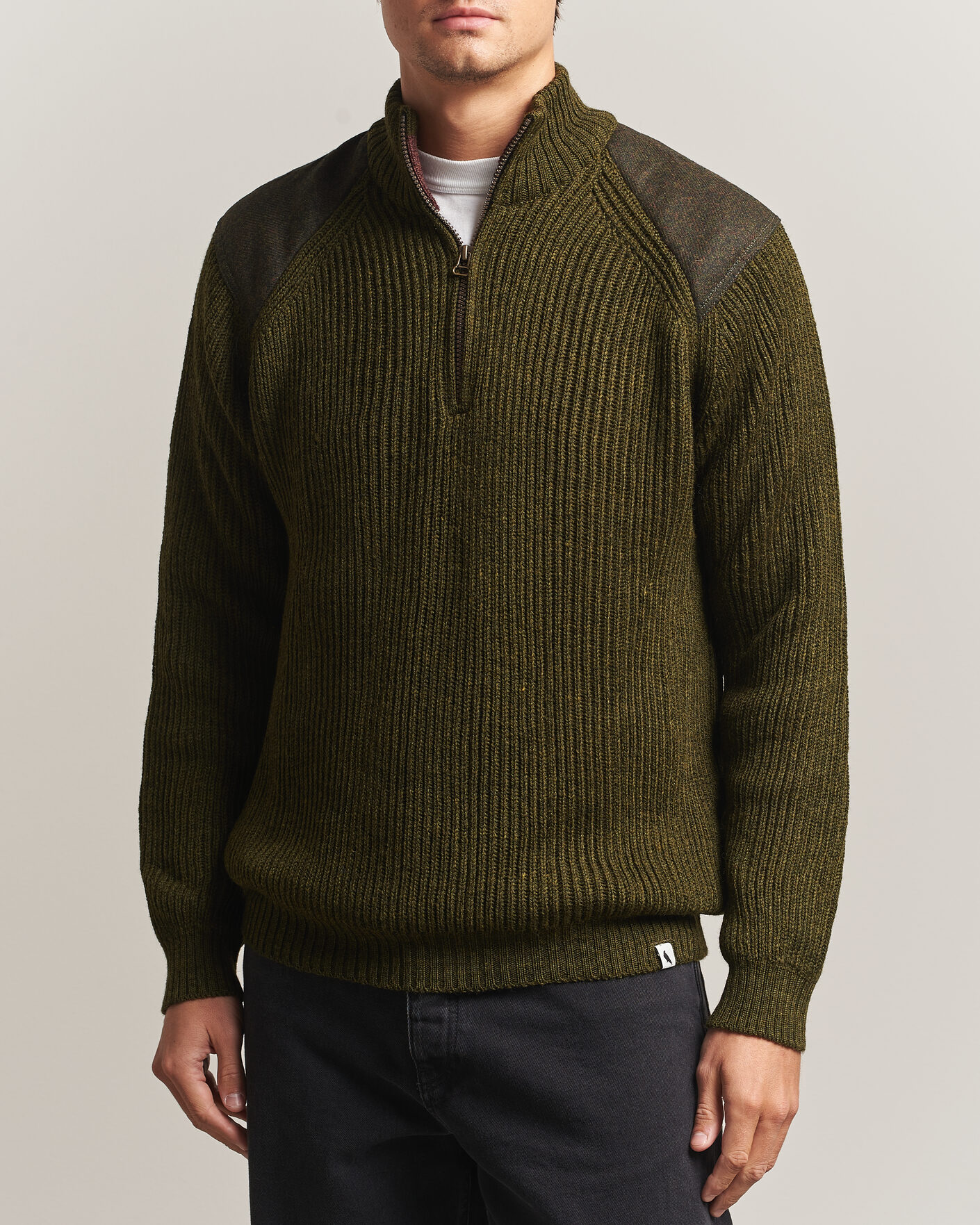 Heren | Truien | Peregrine | Foxton Quarter Zip Jumperr Olive