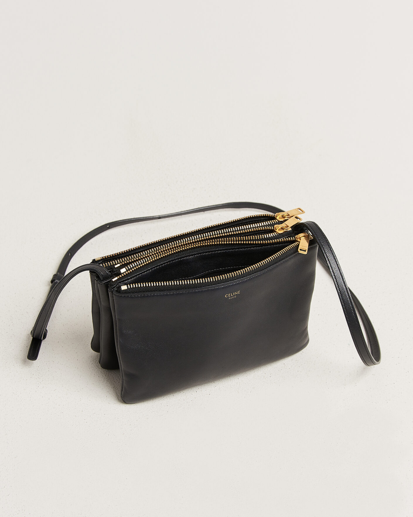 Heren | Pre-Owned & Vintage Bags | Celine Pre-Owned | Trio Bag Small Leather Black