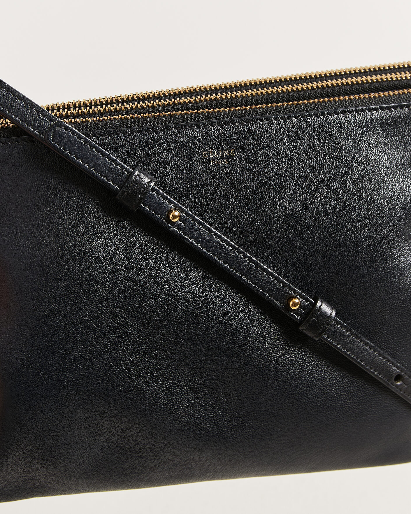 Heren | Pre-Owned & Vintage Bags | Celine Pre-Owned | Trio Bag Medium Leather Black