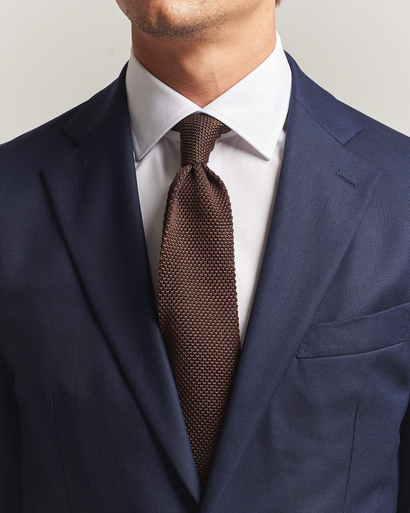 Heren | Stropdassen | Gant | Silk Knitted Tie Shadow Brown