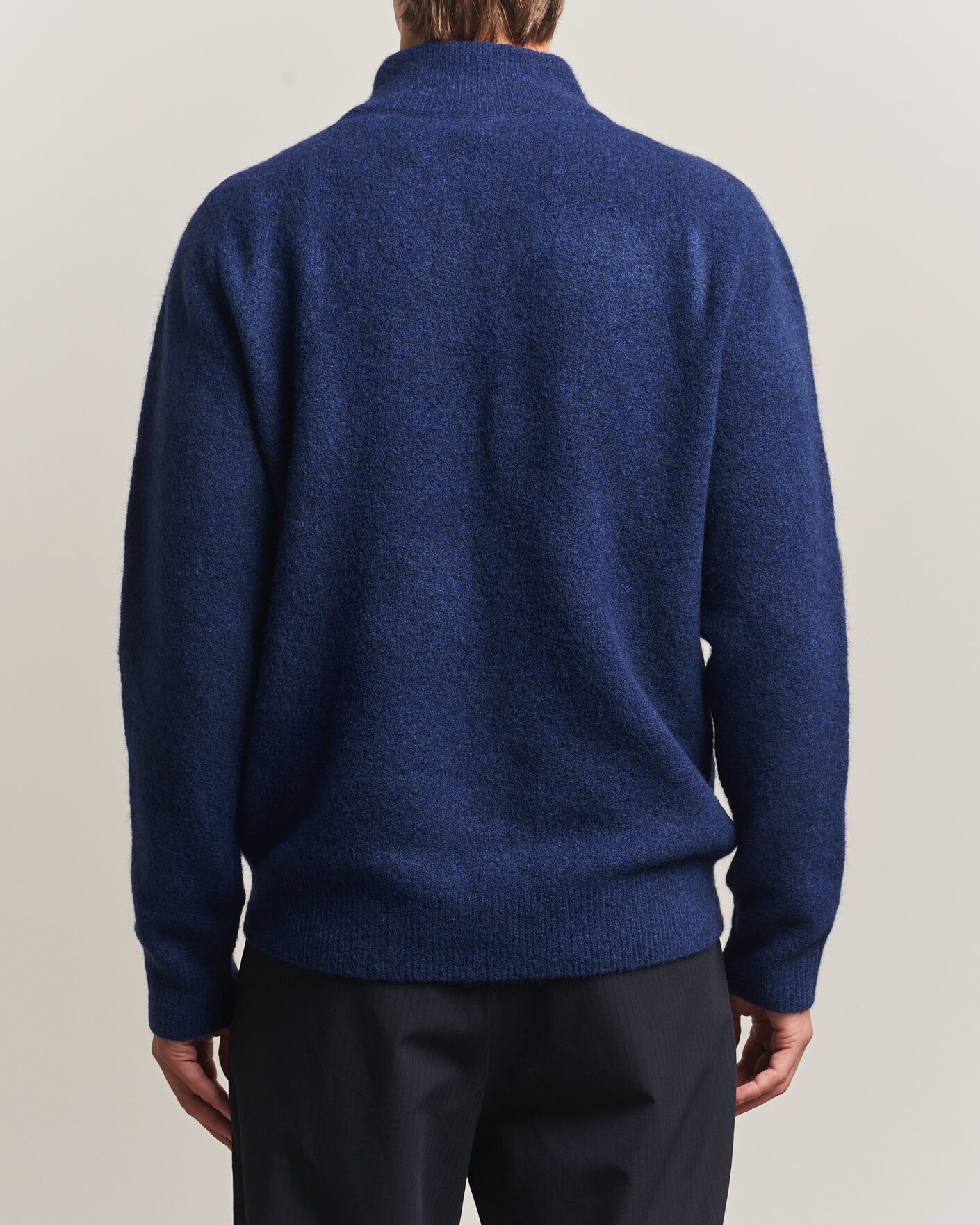 Heren | Truien | Filippa K | Andrew Yak Knitted Half Zip Deep Blue
