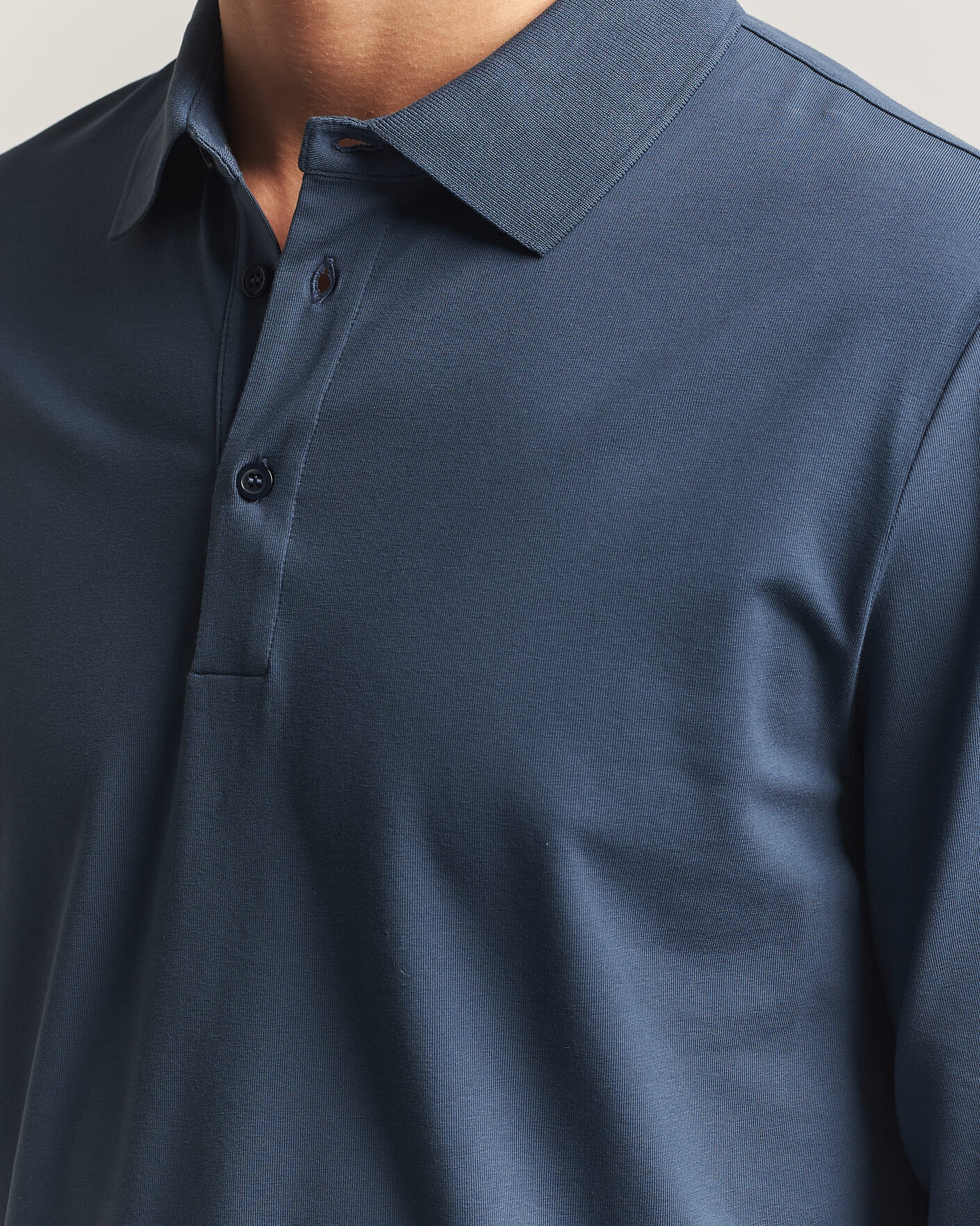 Heren | Polo's | Filippa K | Luke Lycra Polo Shirt Stone Blue