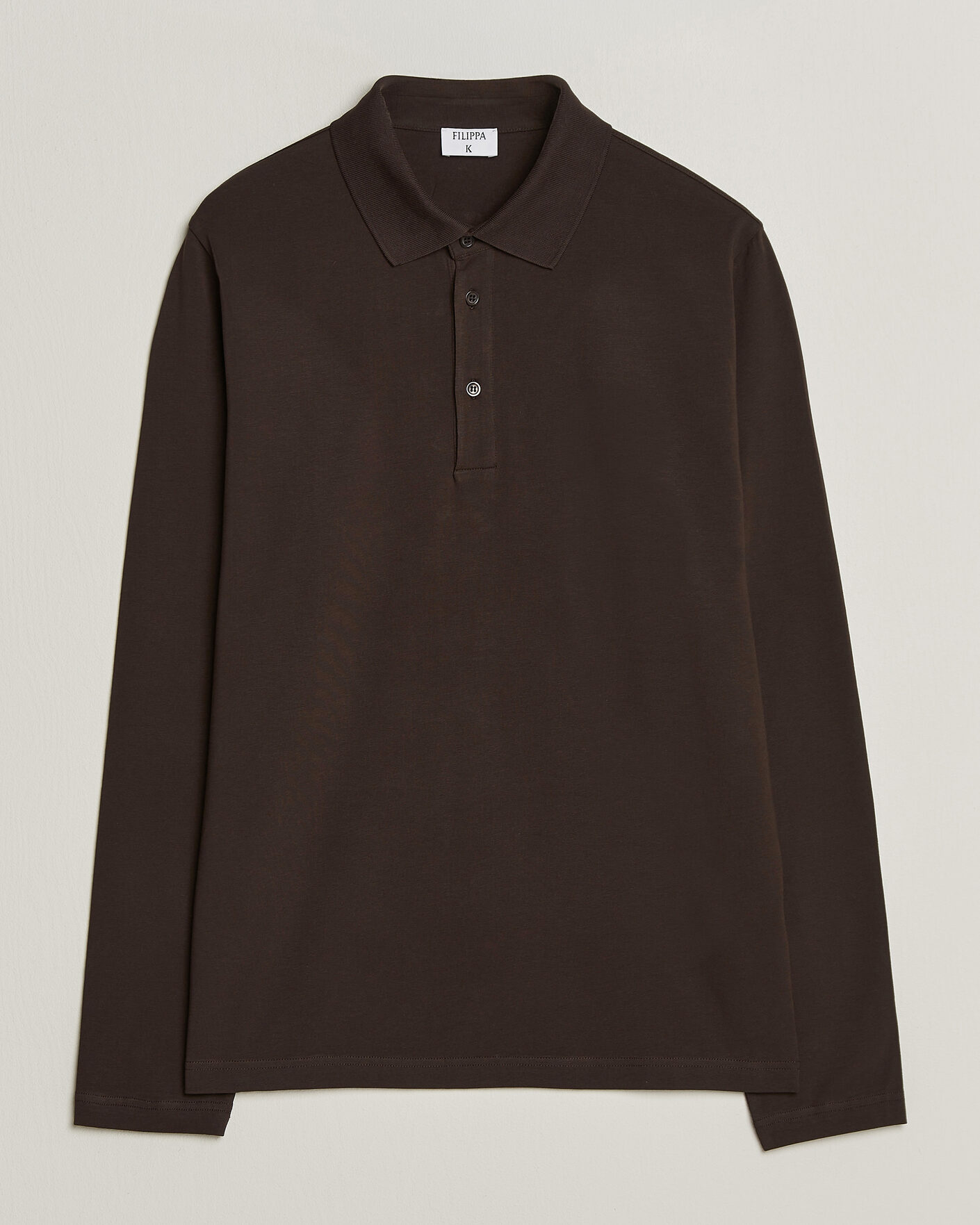 Heren | Polo's | Filippa K | Luke Lycra Polo Shirt Dark Chocolate