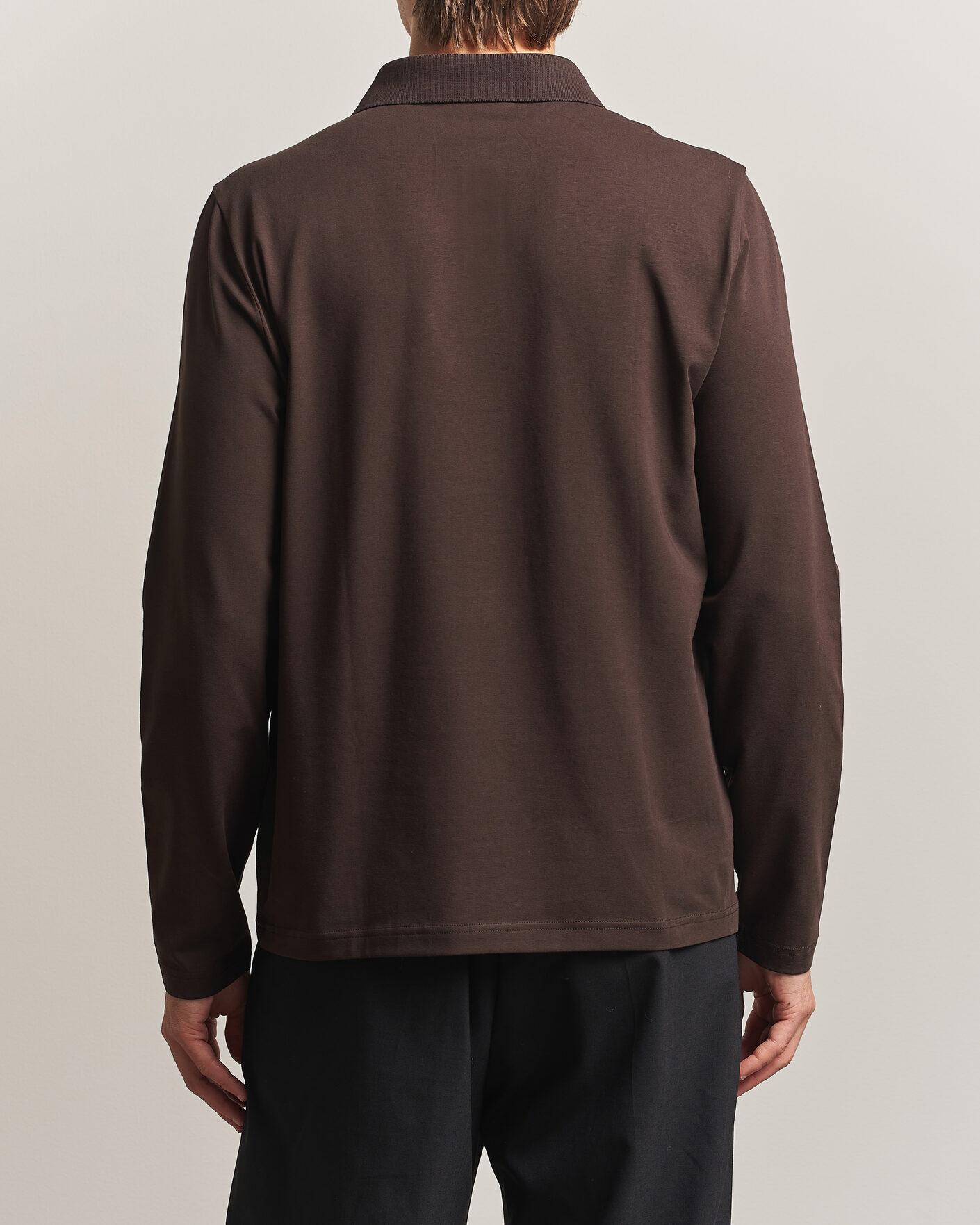 Heren | Polo's | Filippa K | Luke Lycra Polo Shirt Dark Chocolate