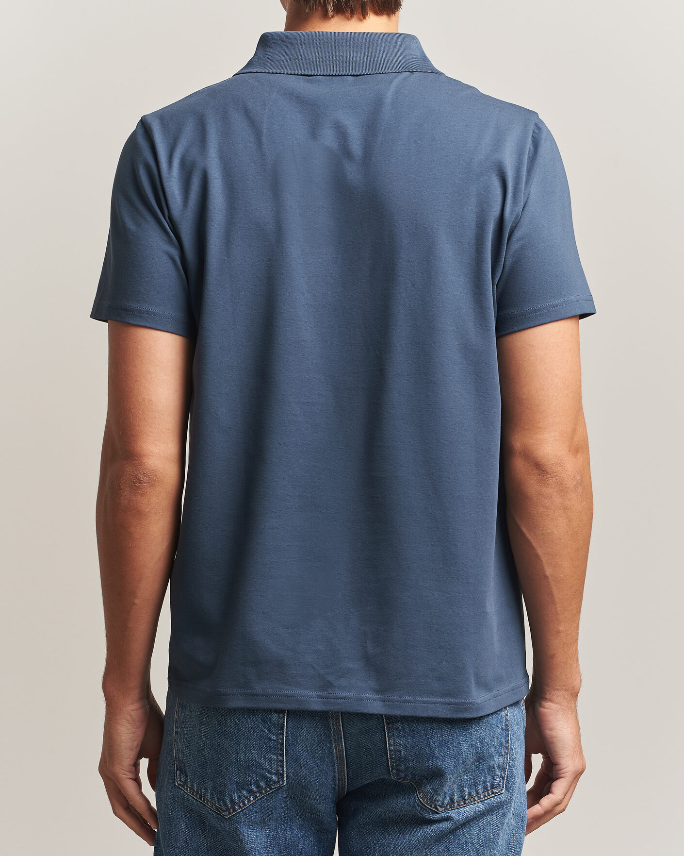 Heren | Polo's | Filippa K | Soft Lycra Polo T-Shirt Stone Blue