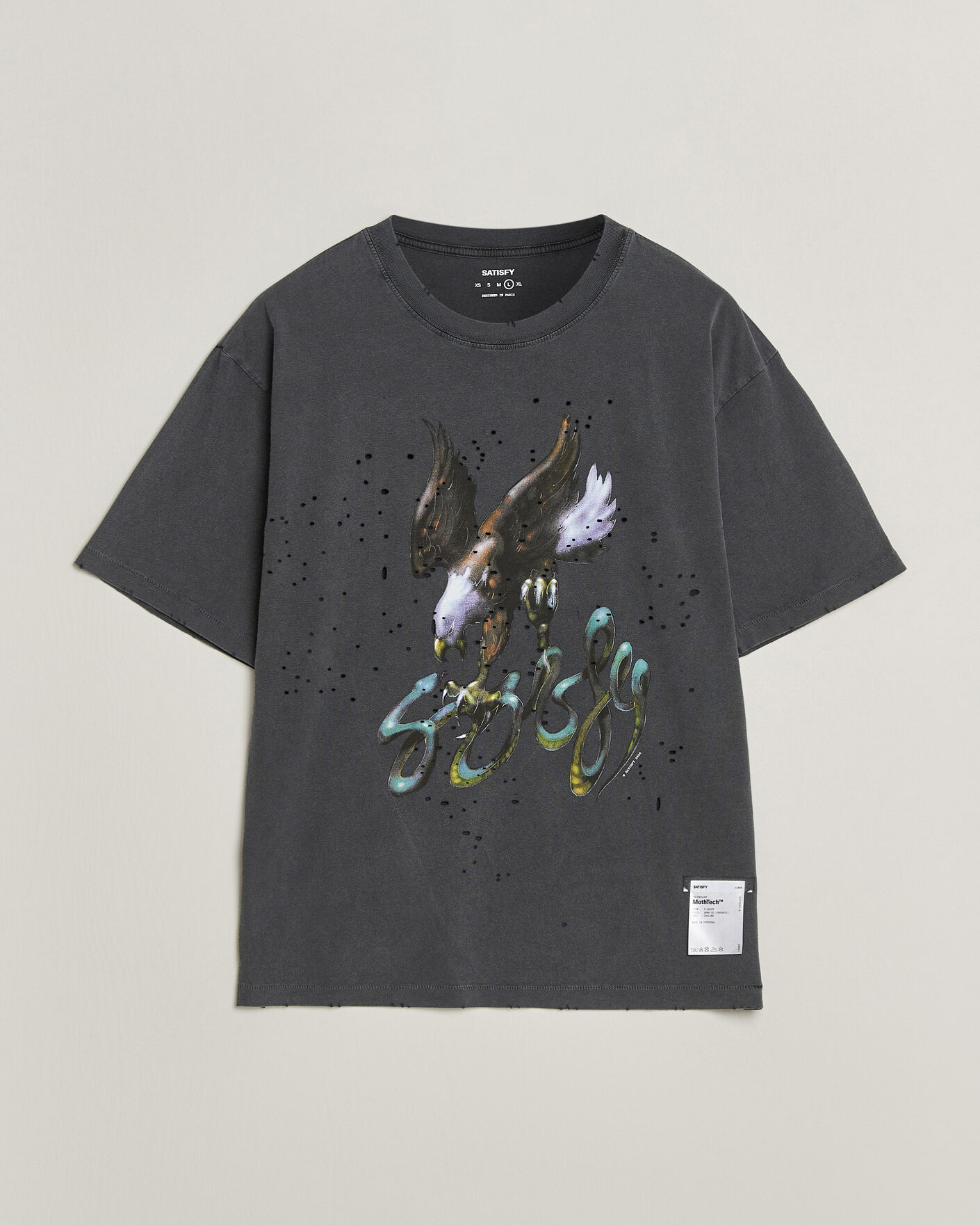 Heren | T-shirts | Satisfy | MothTech T-Shirt Aged Black Eagle