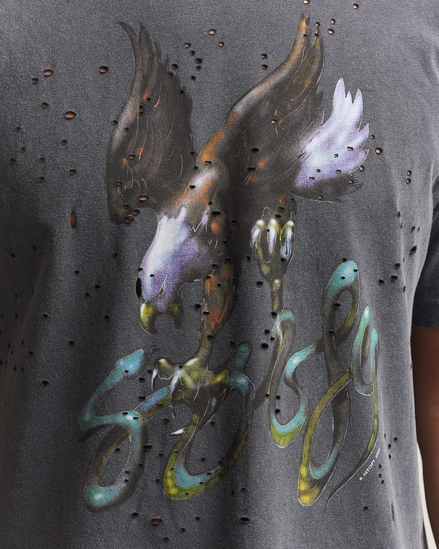 Heren | T-shirts | Satisfy | MothTech T-Shirt Aged Black Eagle
