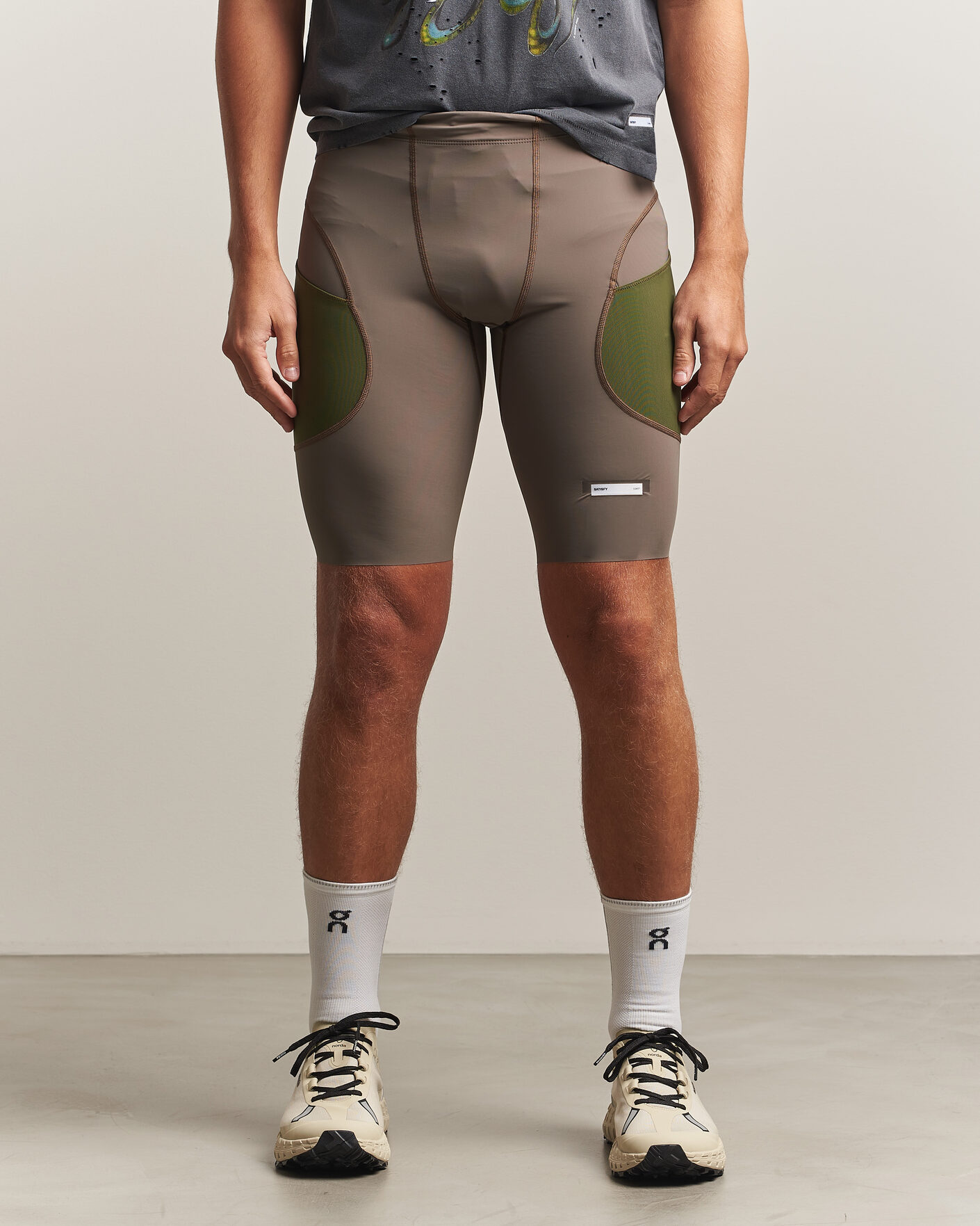 Heren | Korte broek | Satisfy | TechSilk Evo 9 Inch Half Tights Dark Natural