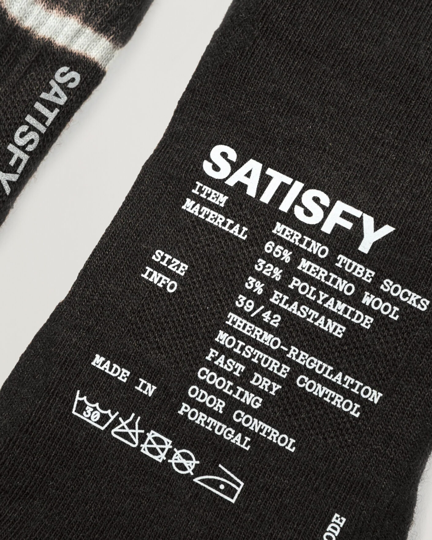 Heren | Ondergoed | Satisfy | Merino Nylon Tube Socks Black Tie Dye