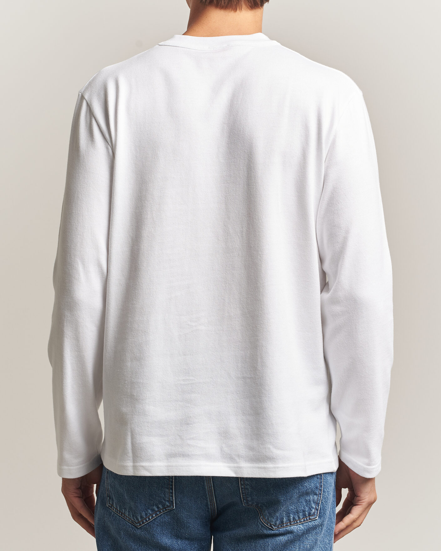 Heren | T-shirts | Armor-lux | Heritage Long Sleeve Cotton T-Shirt White