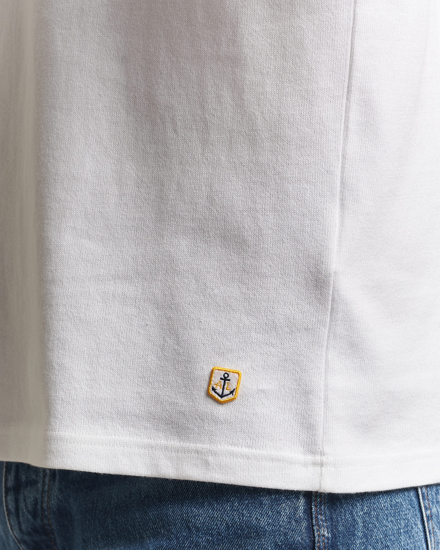 Heren | T-shirts | Armor-lux | Heritage Long Sleeve Cotton T-Shirt White