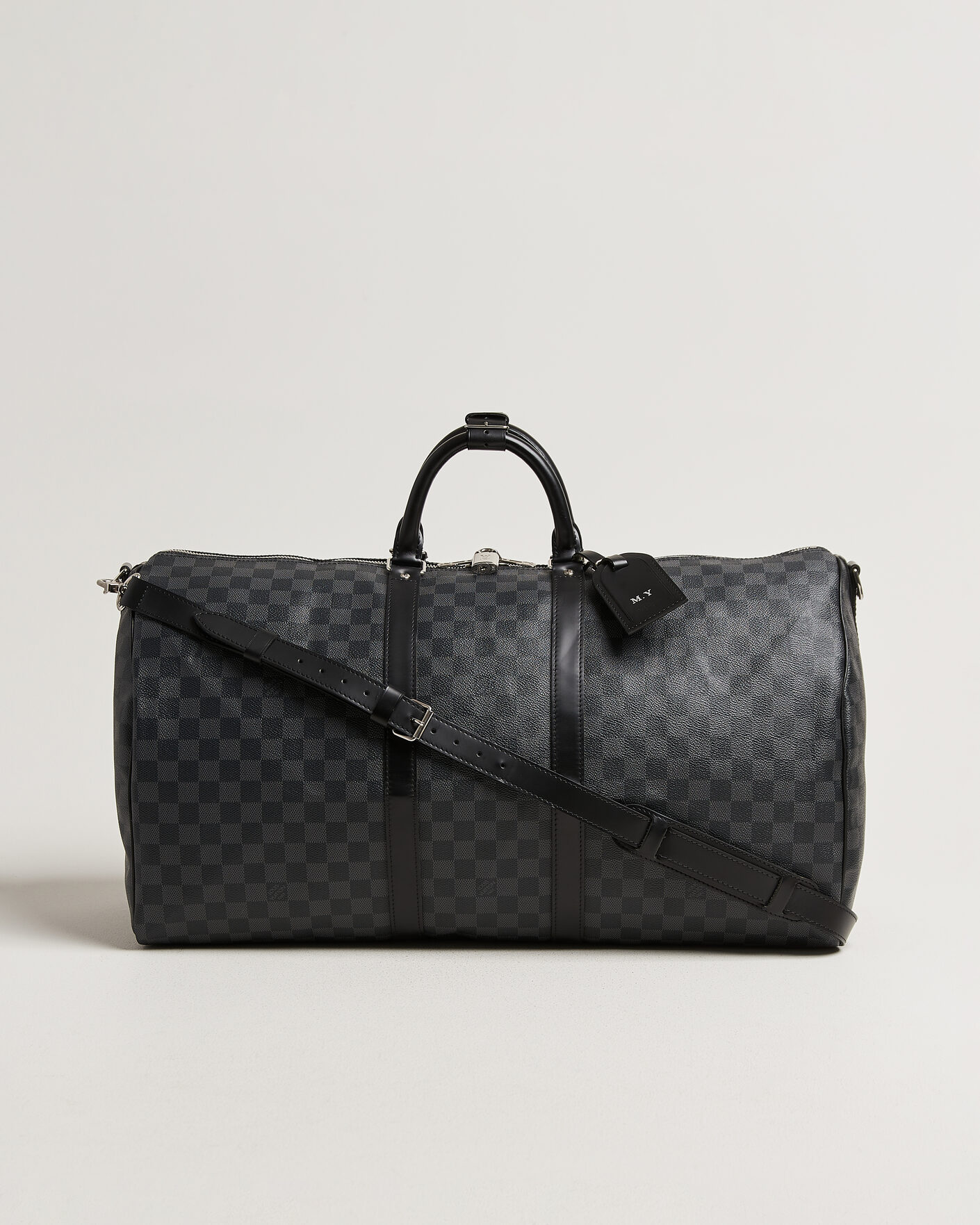 Heren | Pre-Owned & Vintage Bags | Louis Vuitton Pre-Owned | Keepall Bandouliére 55 Damier Graphite