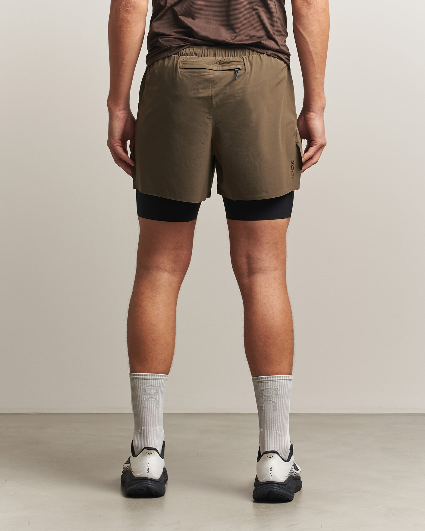 Heren | Korte broek | SOAR Running | Dual Run Shorts Khaki