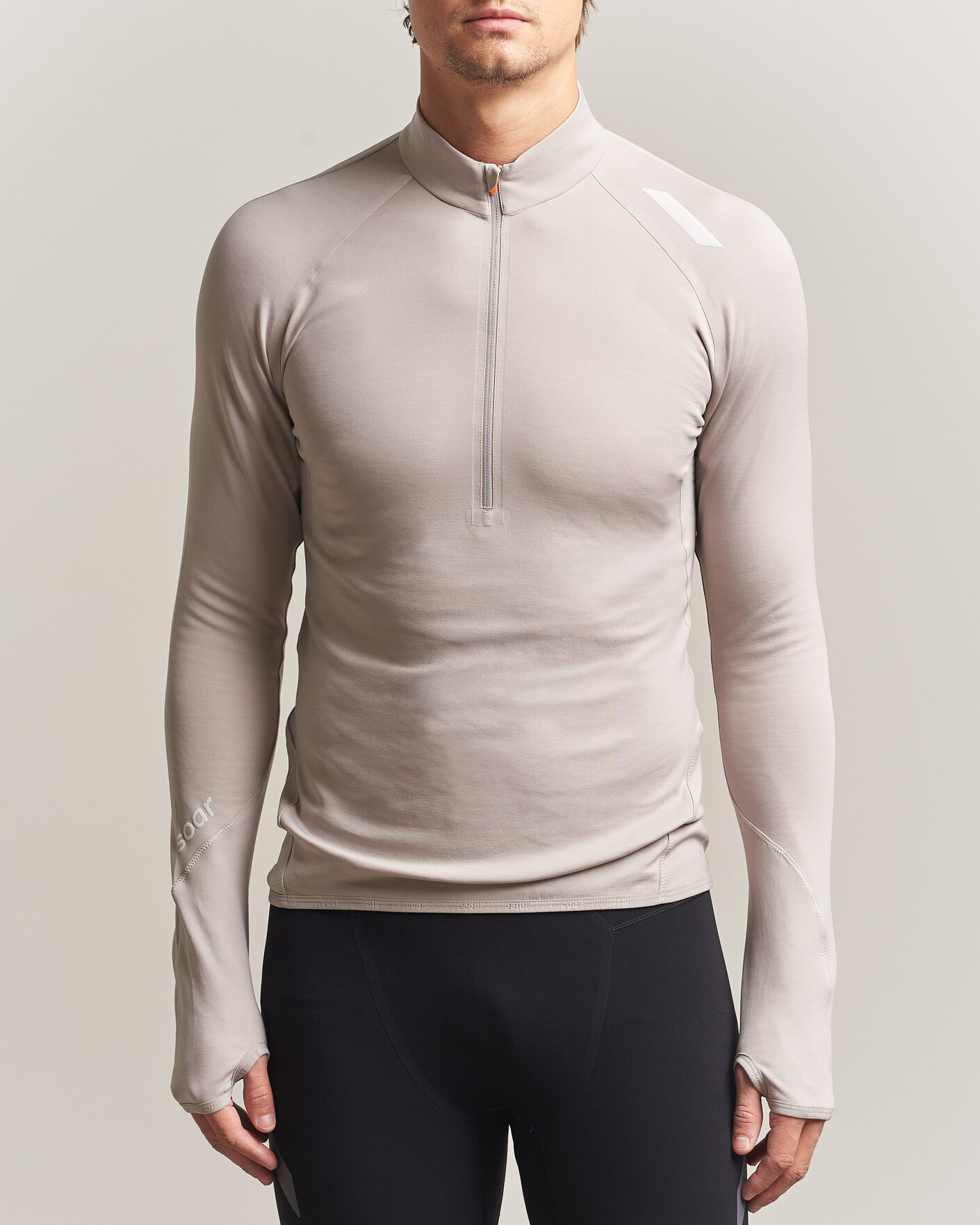 Heren | Truien | SOAR Running | Wool Tech Top Opal Grey