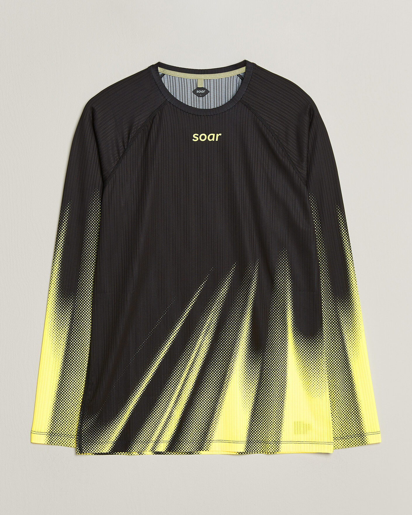 Heren | T-shirts | SOAR Running | LS Race Base Yellow/Black