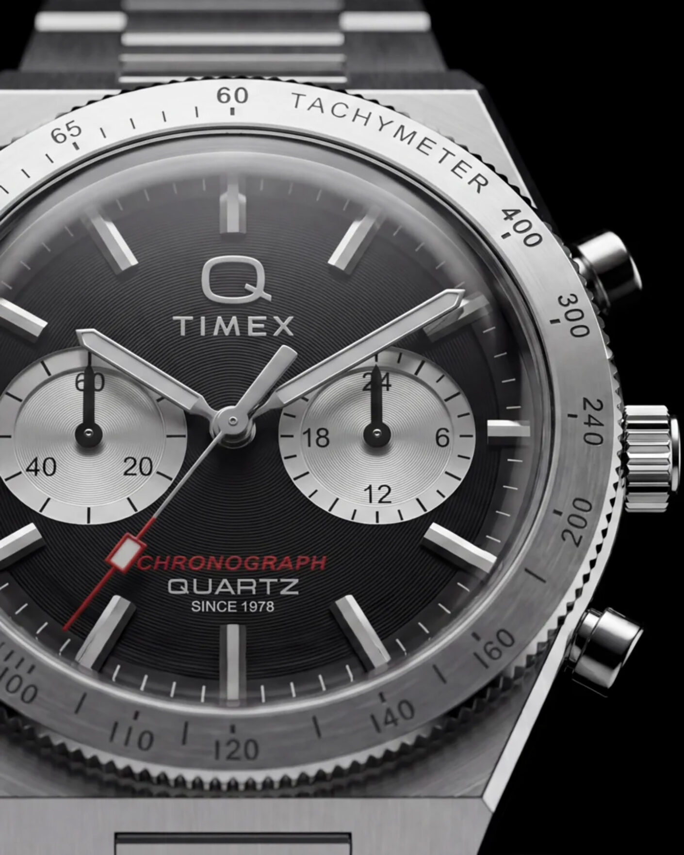 Heren | Timex Q Continental Chronograph 36mm Black Dial | Timex | Q Continental Chronograph 36mm Black Dial
