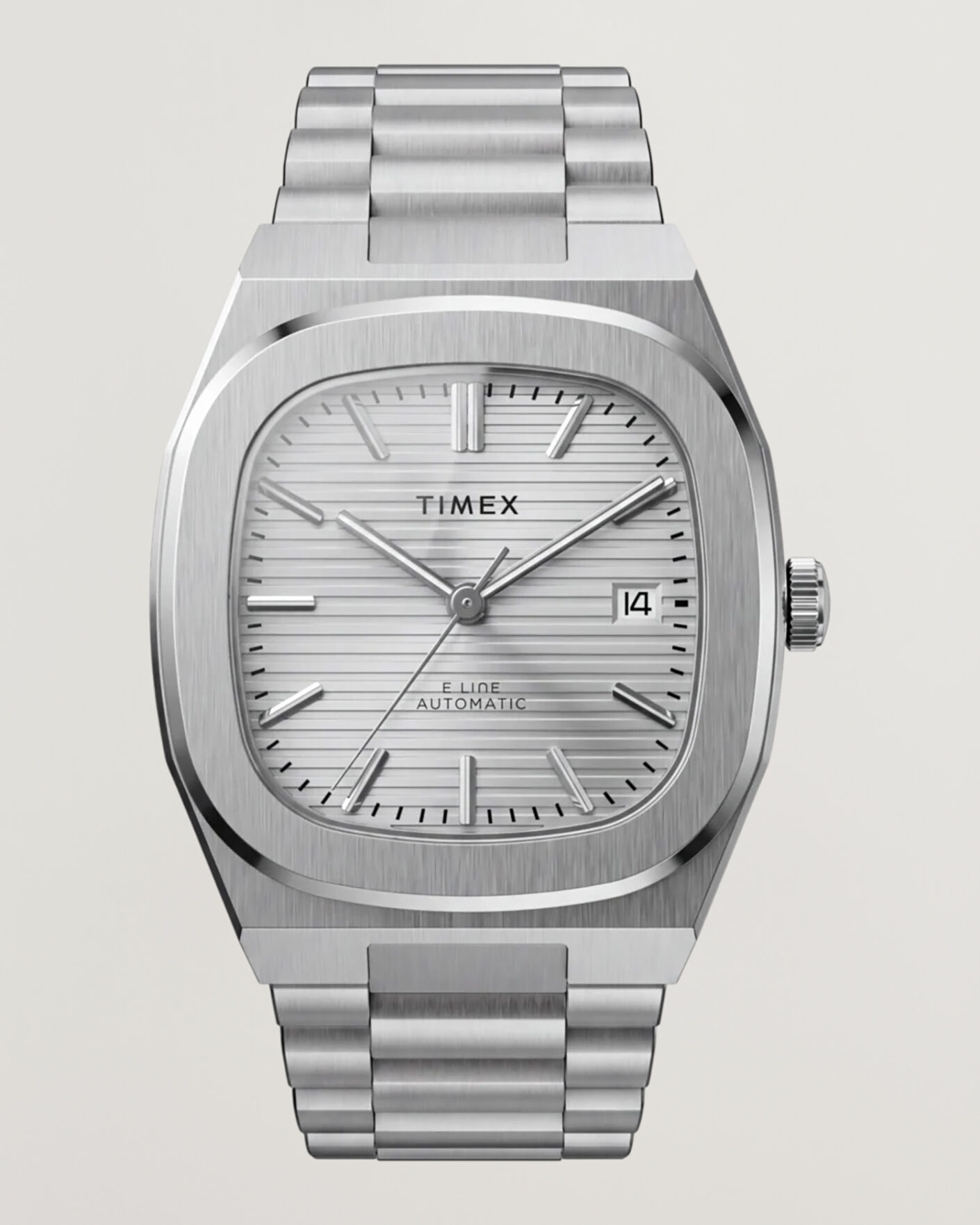 Heren | Timex Automatic E Line Stainless Steel 38mm Silver Dial | Timex | Automatic E Line Stainless Steel 38mm Silver Dial