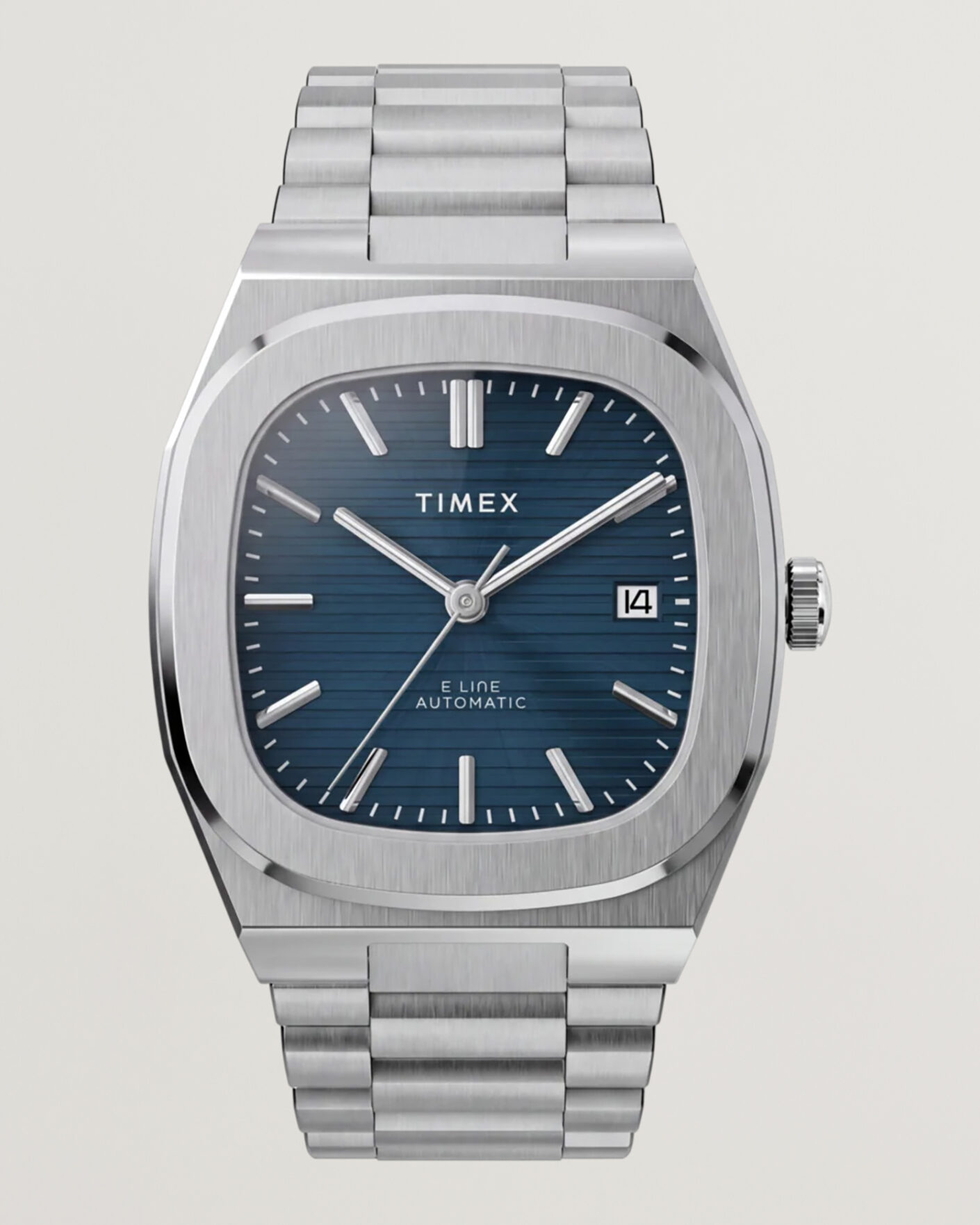 Heren | Timex Automatic E Line Stainless Steel 38mm Dark Blue Dial | Timex | Automatic E Line Stainless Steel 38mm Dark Blue Dial