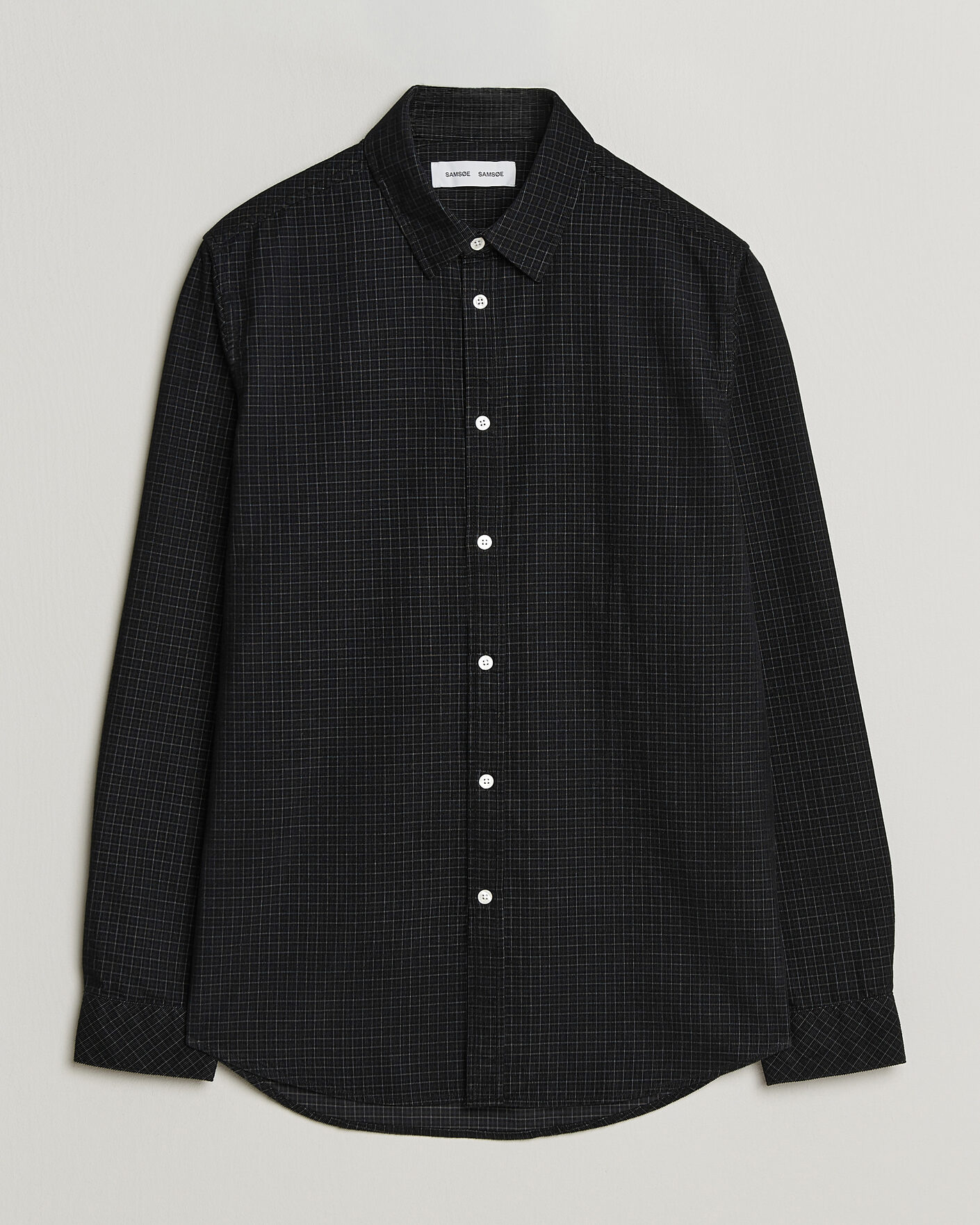 Heren | Overhemden | Samsøe Samsøe | Liam Baby Cord Checked Shirt Black