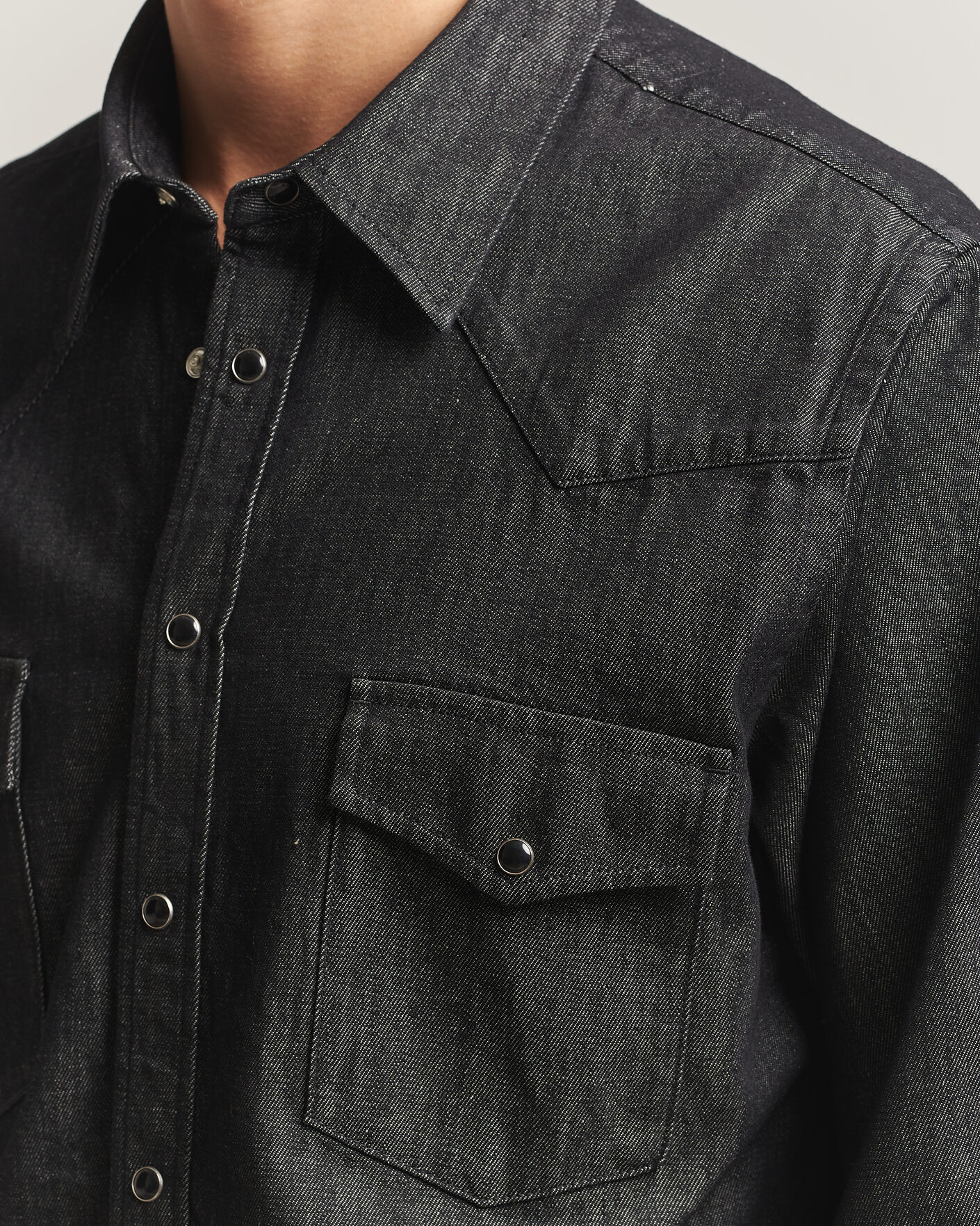 Heren | Overhemden | Oscar Jacobson | Straight Fit Western Shirt Dark Grey