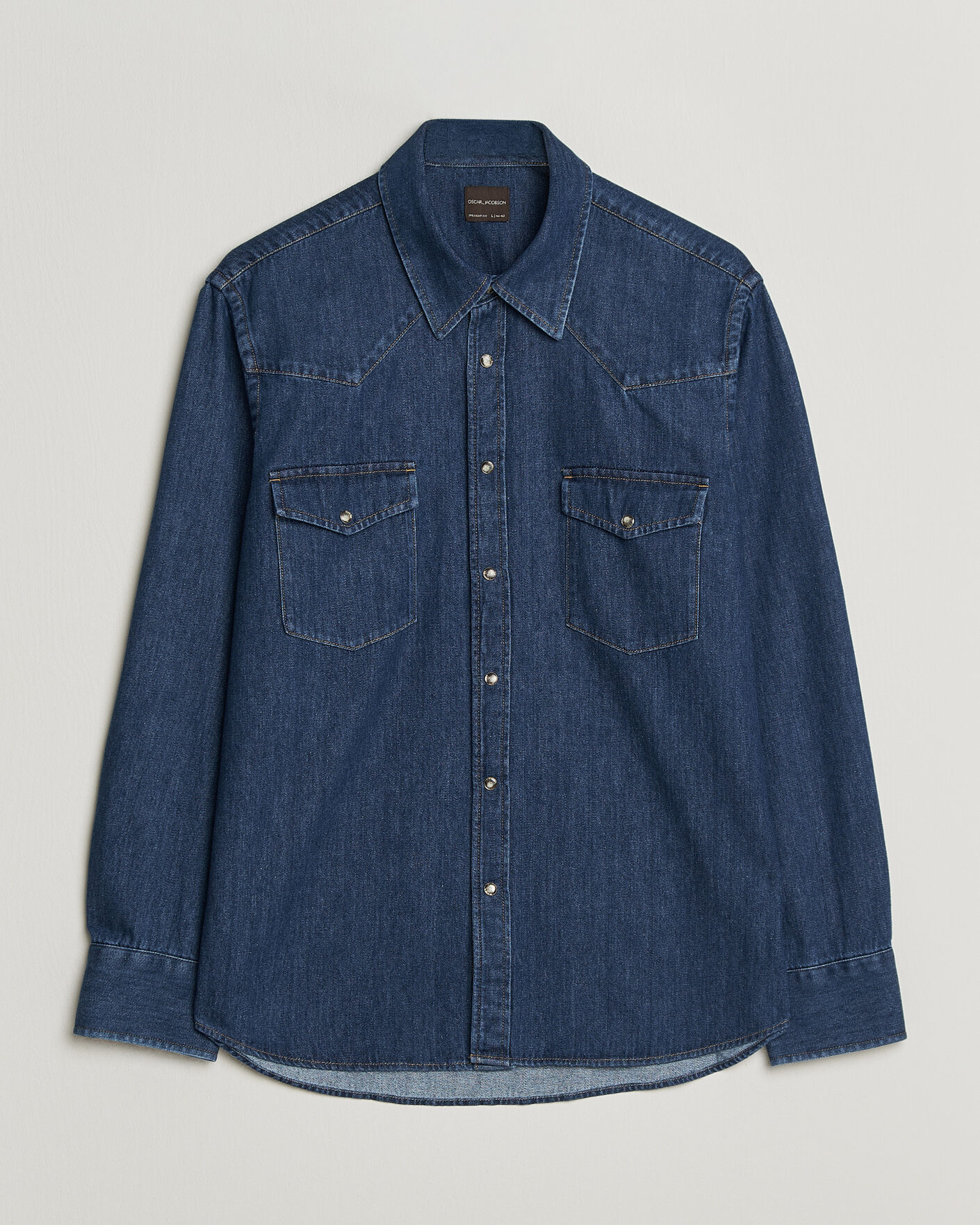 Heren | Overhemden | Oscar Jacobson | Straight Fit Western Shirt Blue