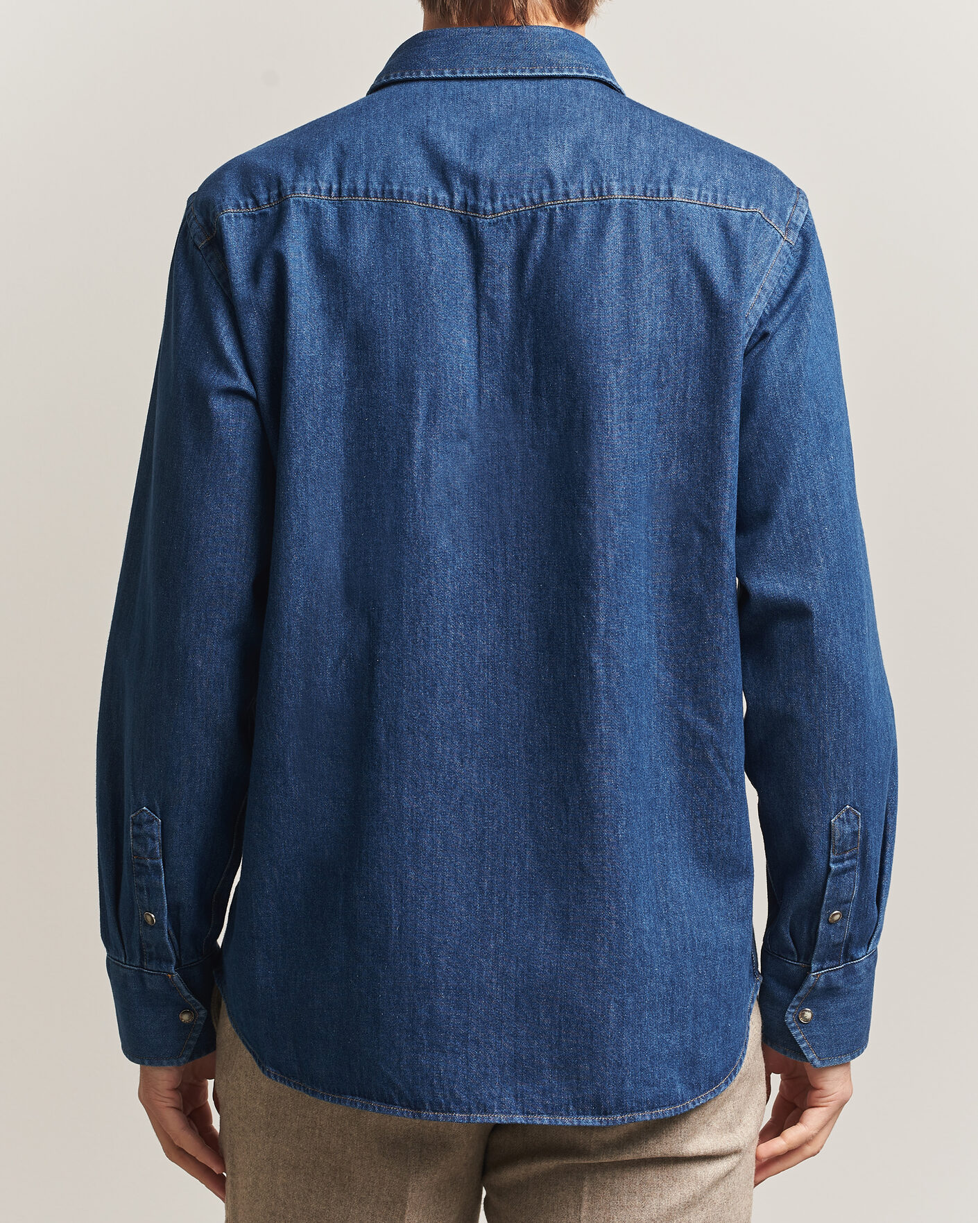 Heren | Overhemden | Oscar Jacobson | Straight Fit Western Shirt Blue
