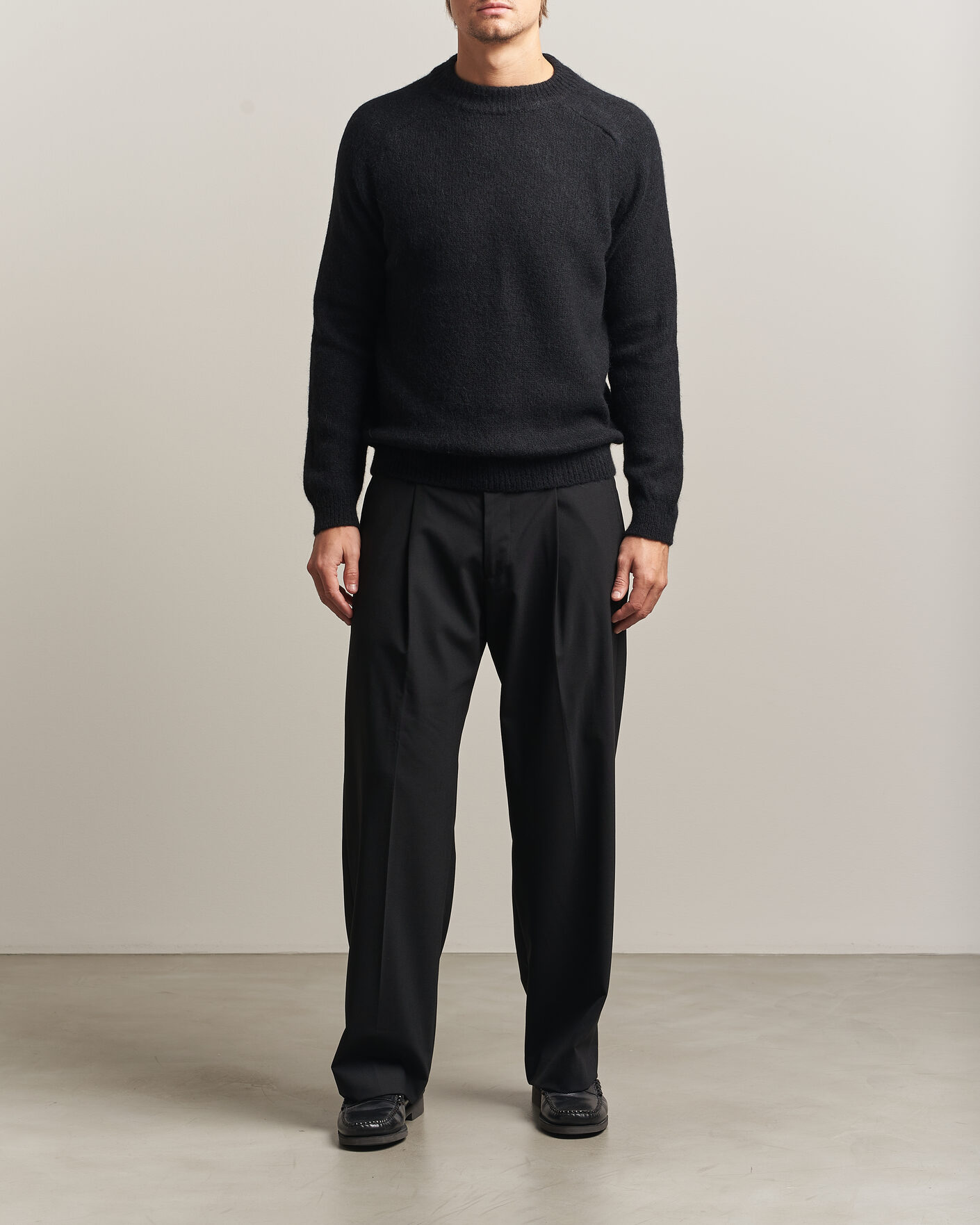 Heren | Truien | Oscar Jacobson | Andie Alpacka/Merino Knitted Sweater Black