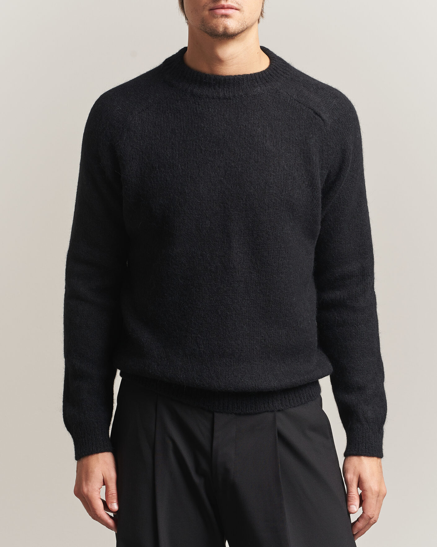 Heren | Truien | Oscar Jacobson | Andie Alpacka/Merino Knitted Sweater Black