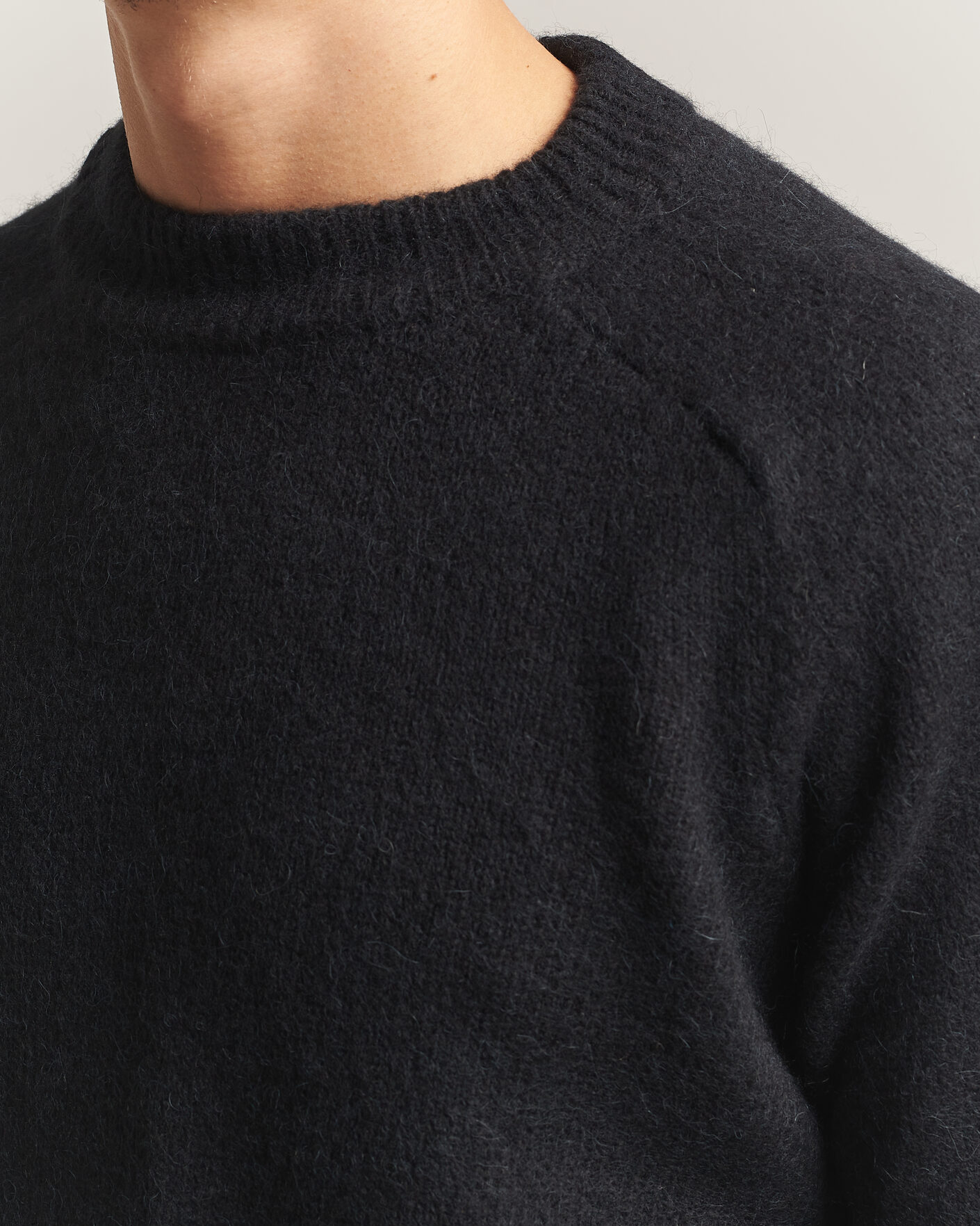 Heren | Truien | Oscar Jacobson | Andie Alpacka/Merino Knitted Sweater Black