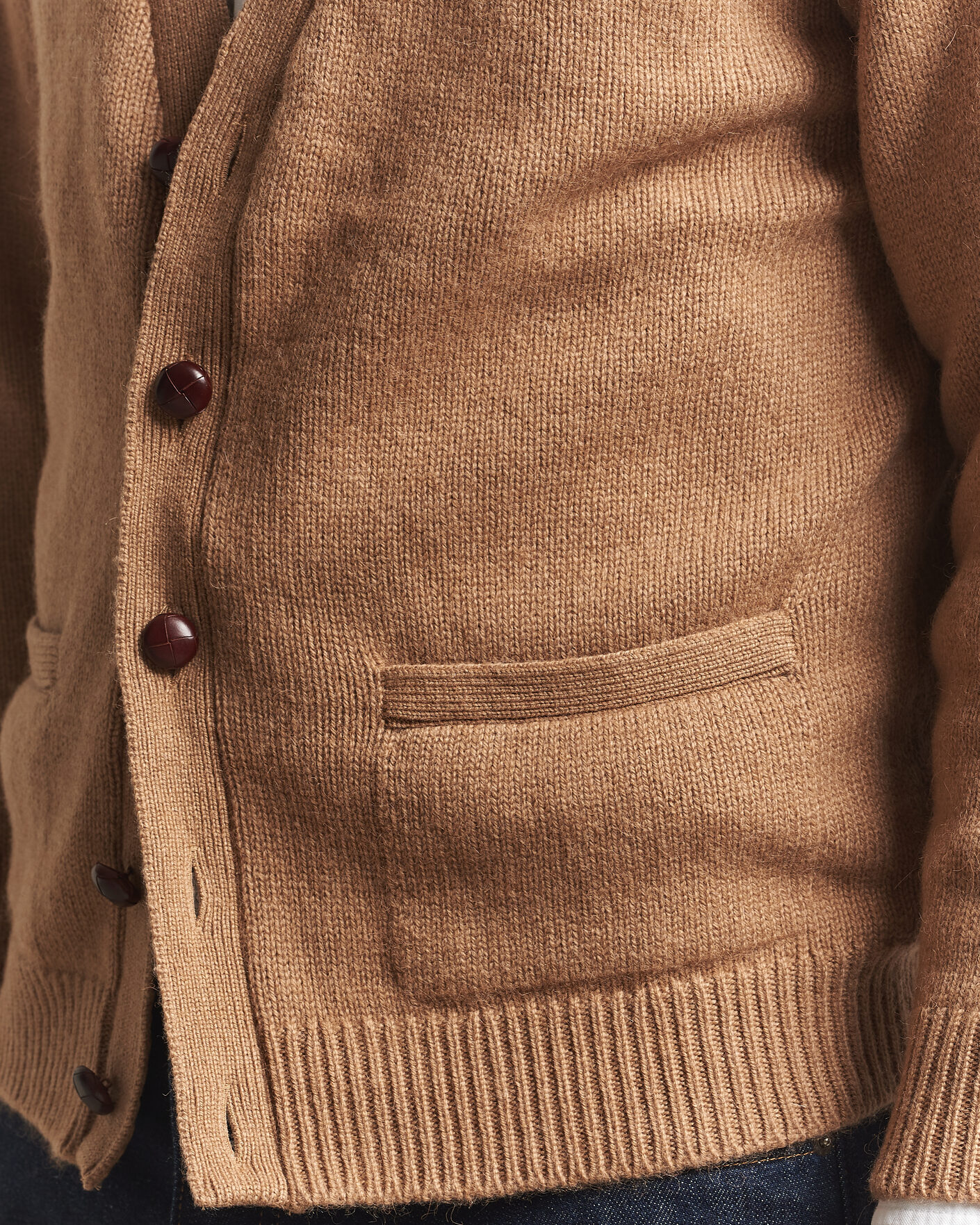 Heren | Truien | William Lockie | Datchet Camelhair Cardigan Natural Brown