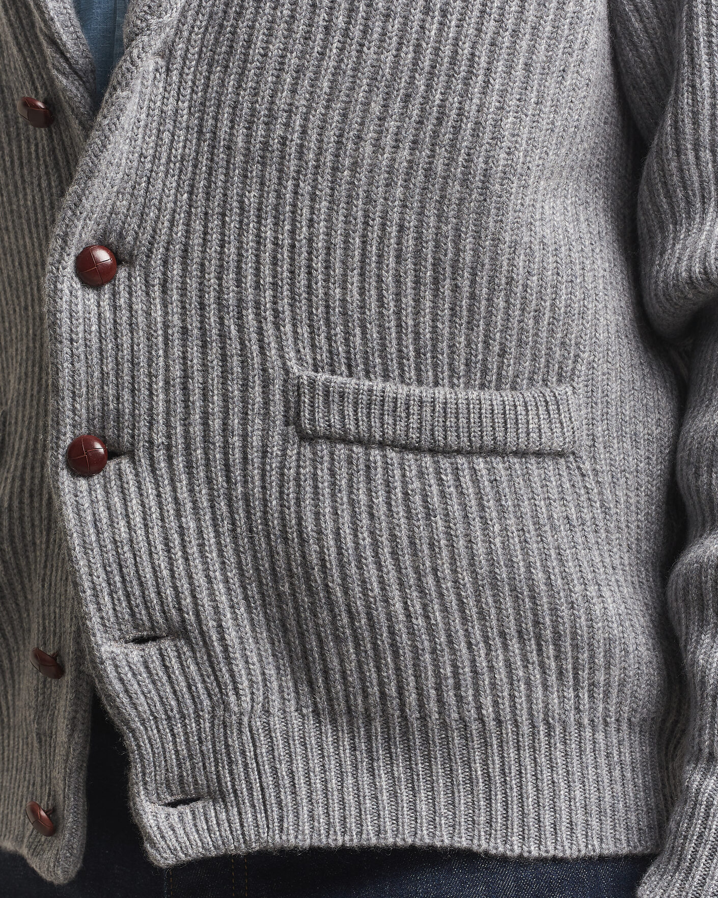 Heren | Truien | William Lockie | Windsor Cashmere Shawl Cardigan Flannel Grey