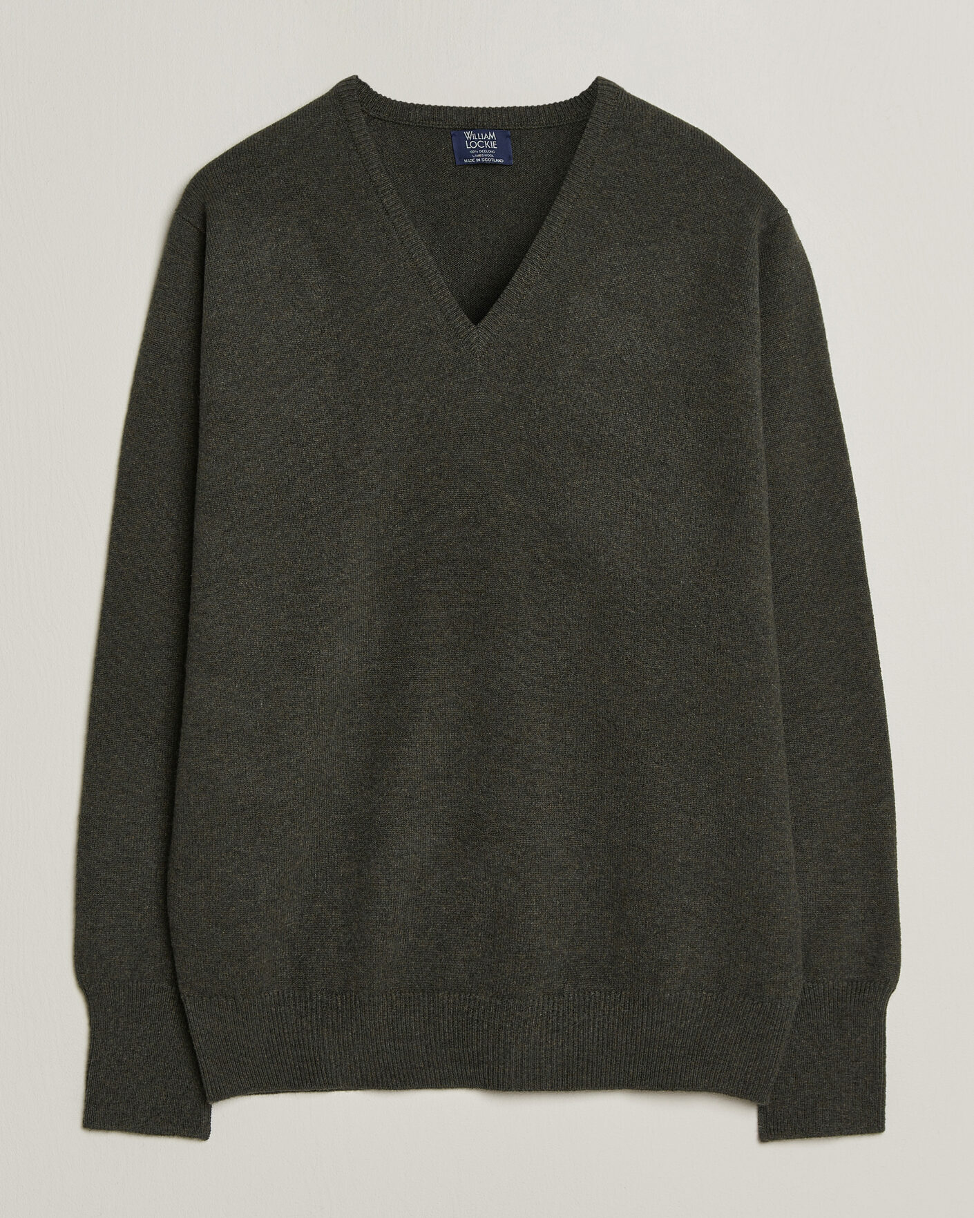 Heren | Truien | William Lockie | Rob Lambswool V-Neck Seaweed