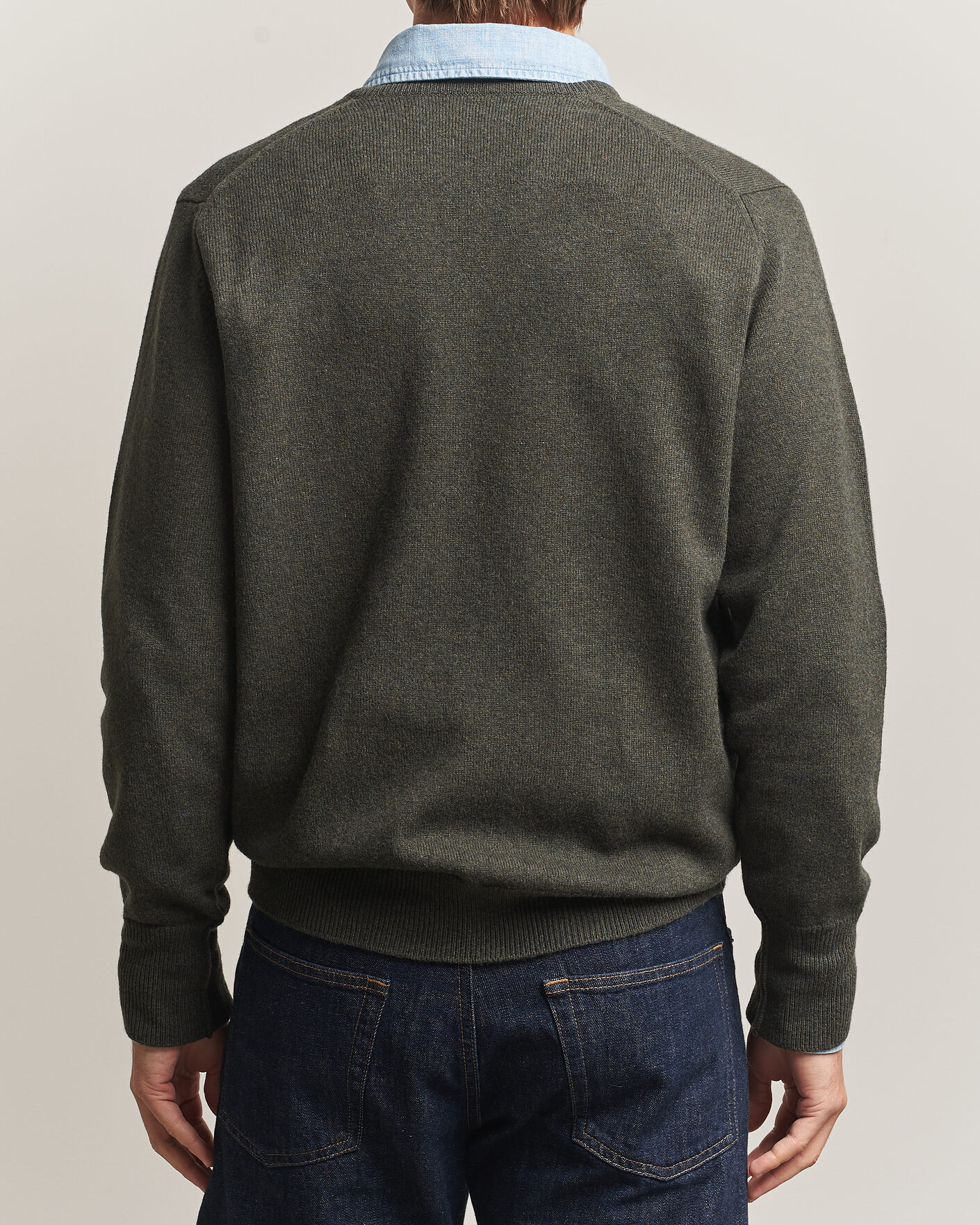 Heren | Truien | William Lockie | Rob Lambswool V-Neck Seaweed