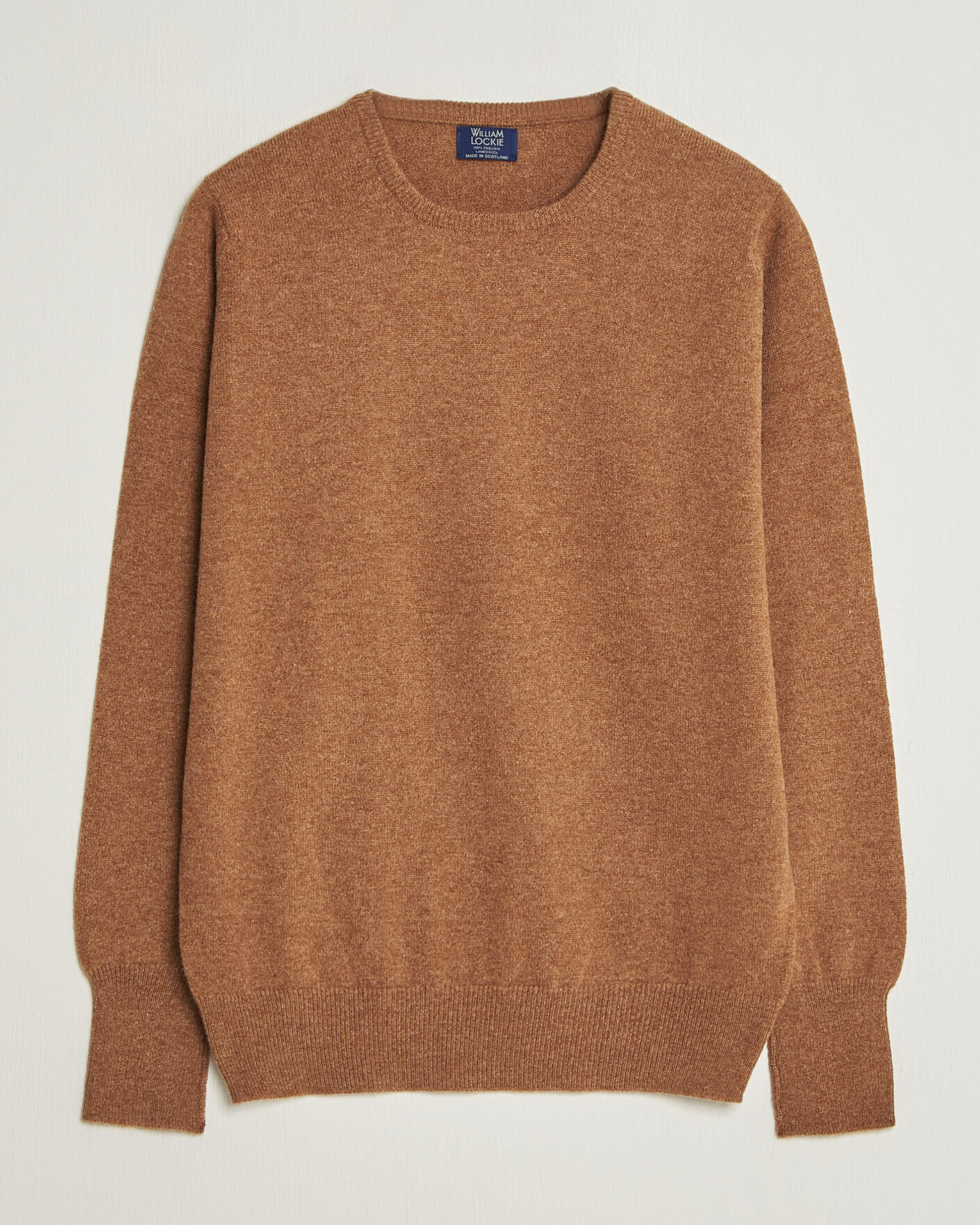 Heren | Truien | William Lockie | Rob Lambswool Crewneck Driftwood