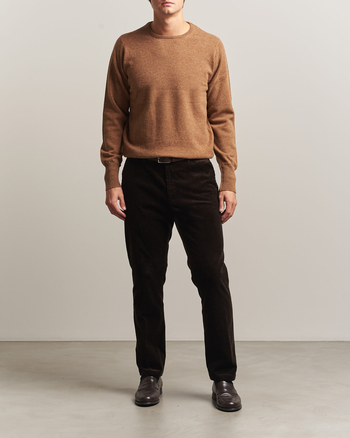 Heren | Truien | William Lockie | Rob Lambswool Crewneck Driftwood