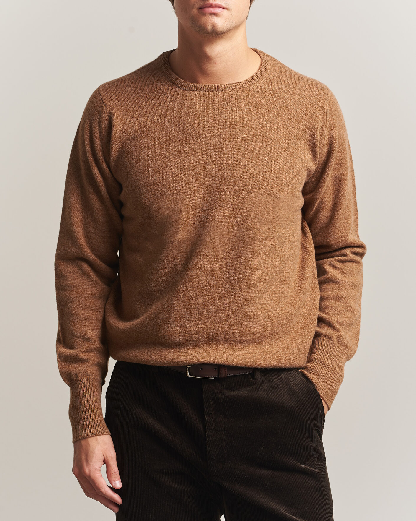 Heren | Truien | William Lockie | Rob Lambswool Crewneck Driftwood