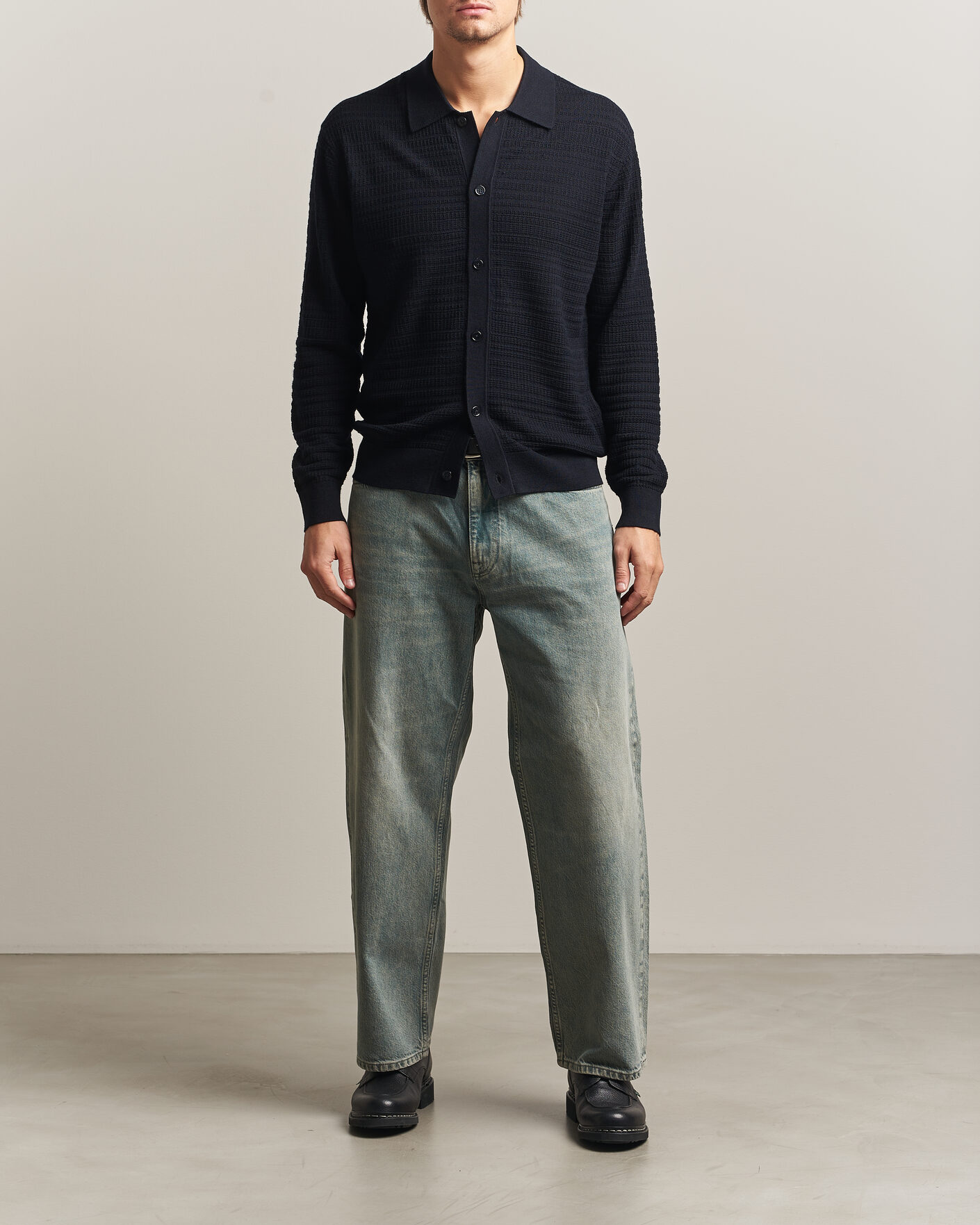 Heren | Truien | NN07 | Nate Wool Knitted Cardigan Deep Navy