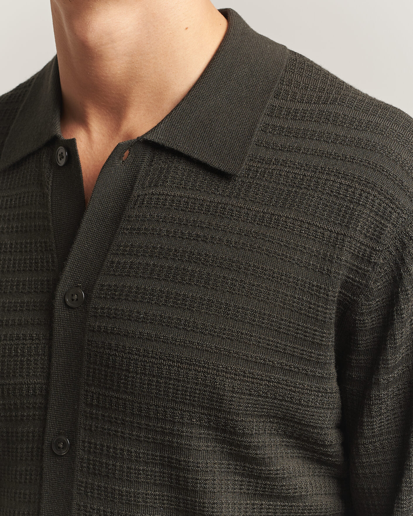 Heren | Truien | NN07 | Nate Wool Knitted Cardigan Dark Army