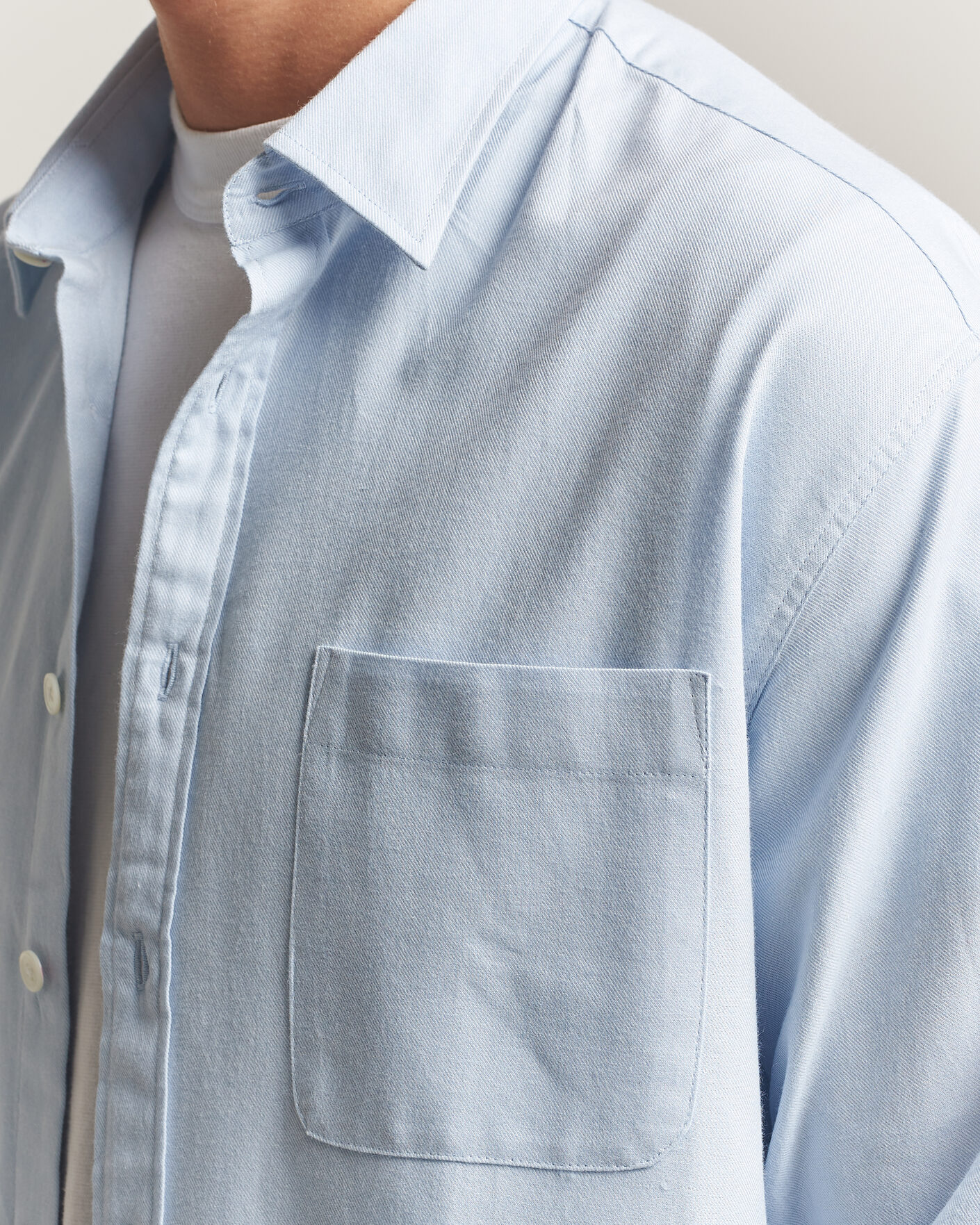 Heren | Overhemden | NN07 | Deon Brushed Light Flannel Shirt Sky Mist