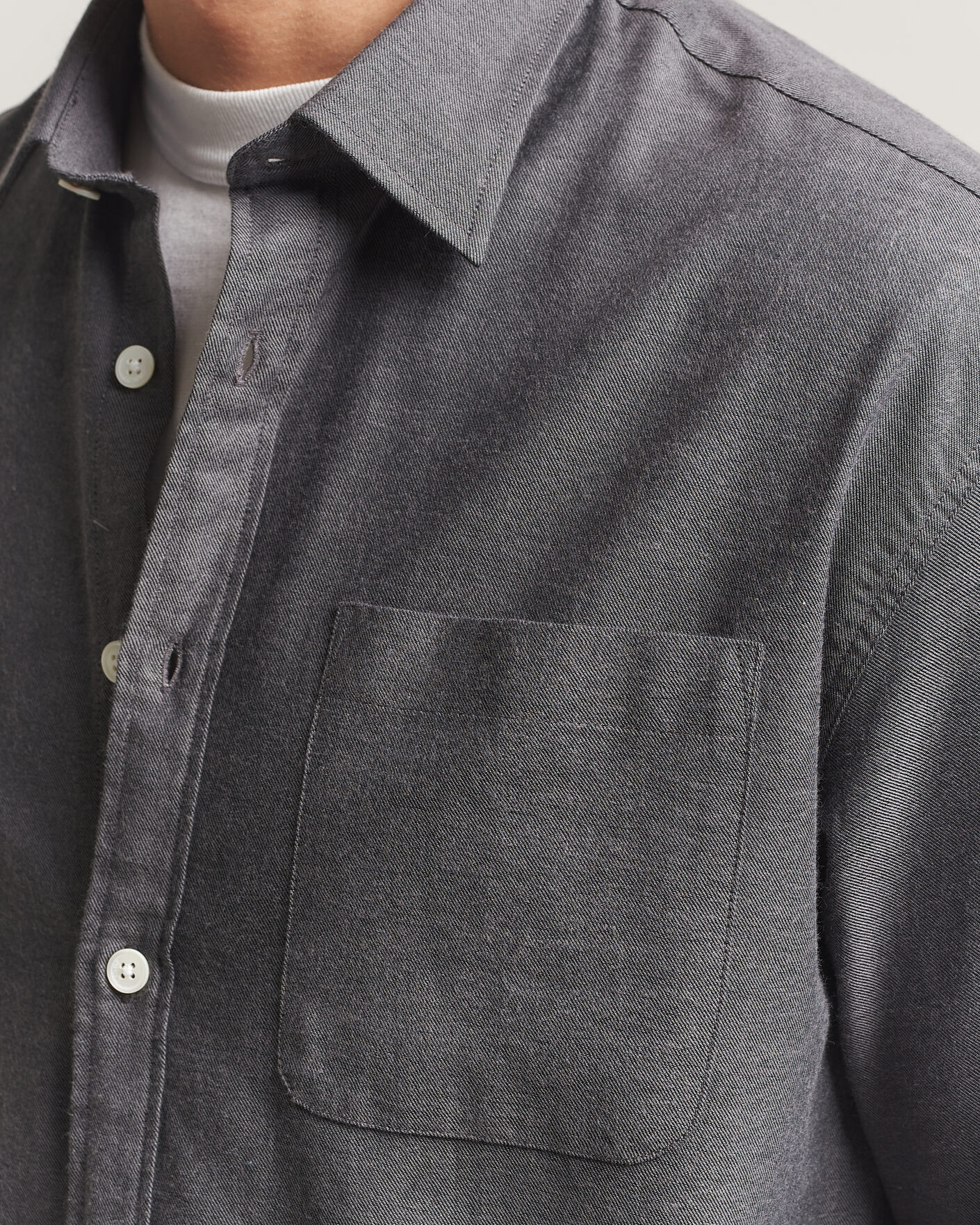 Heren | Overhemden | NN07 | Deon Brushed Light Flannel Shirt Dark Grey