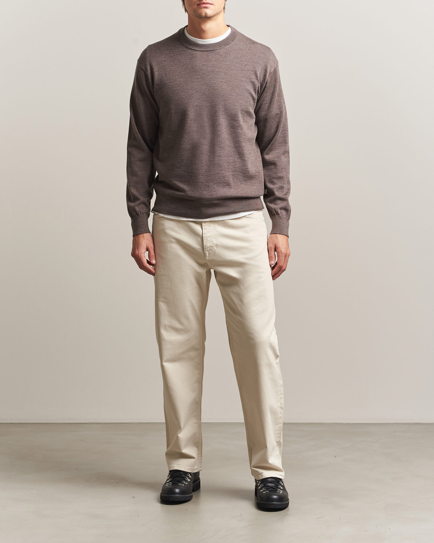 Heren | Truien | NN07 | Nate Wool Knitted Crew Neck Mable Husk