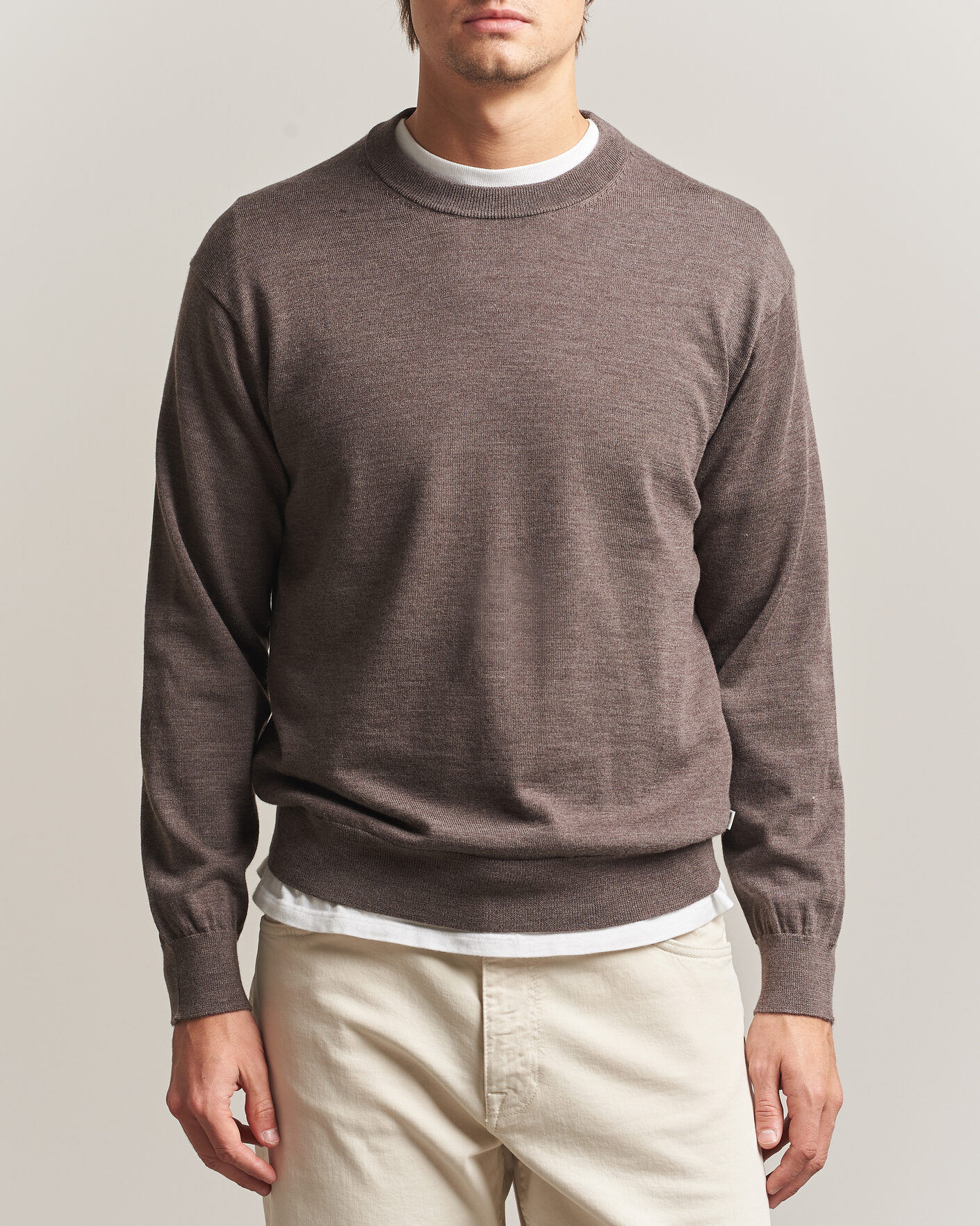 Heren | Truien | NN07 | Nate Wool Knitted Crew Neck Mable Husk