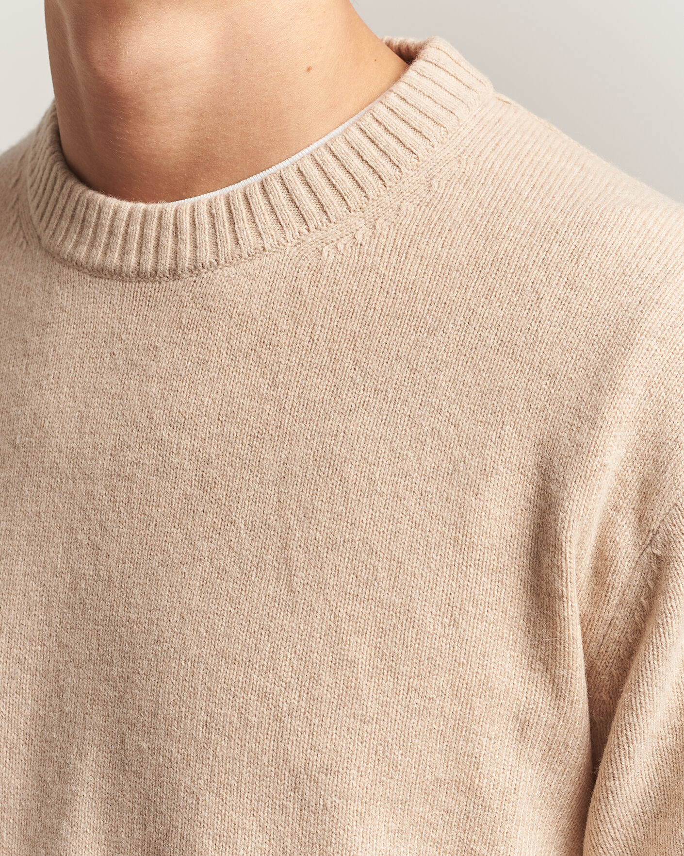 Heren | Truien | NN07 | Russel Wool/Cotton Knitted Sweater Ecru