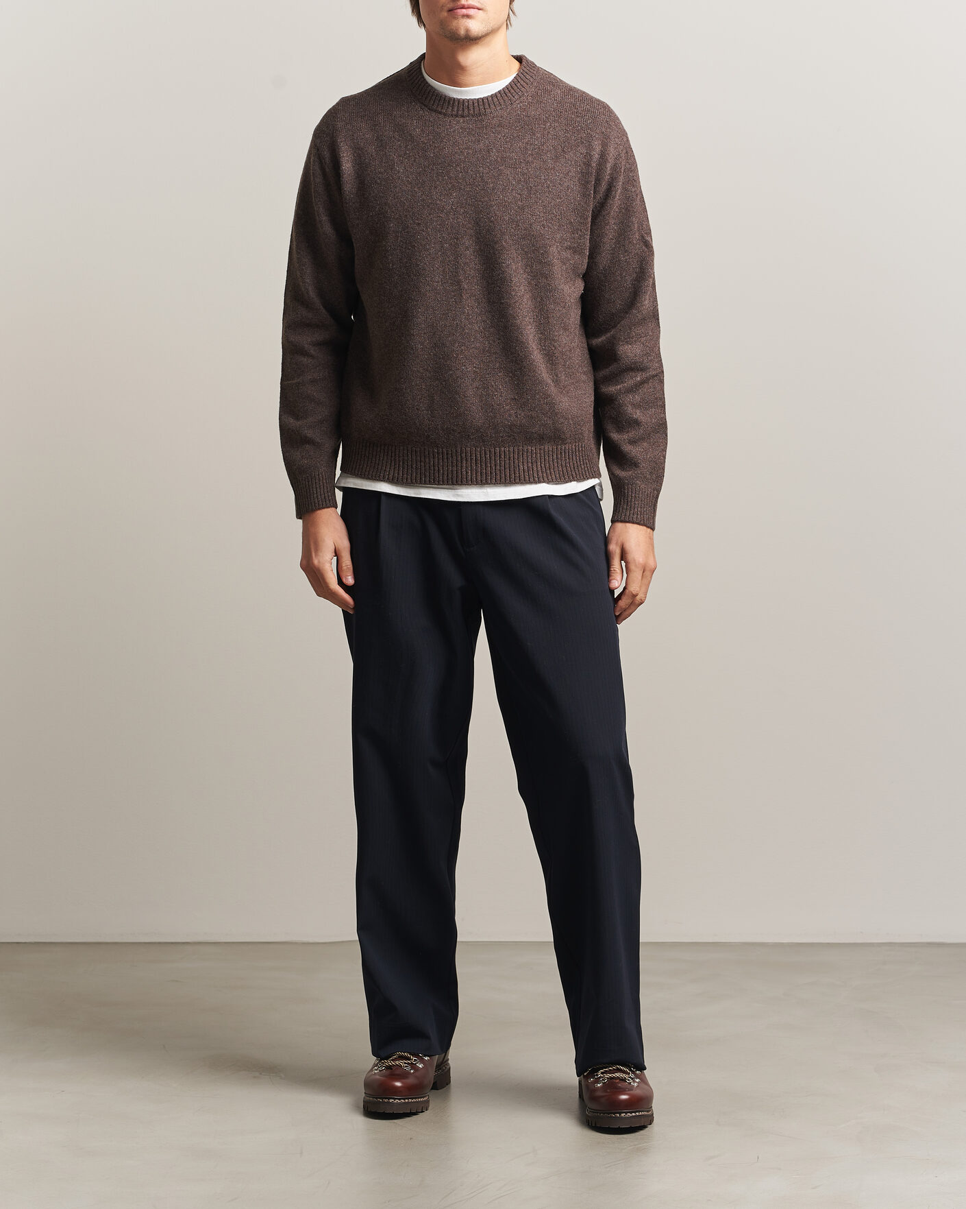 Heren | Truien | NN07 | Russel Wool/Cotton Knitted Sweater Mable Husk