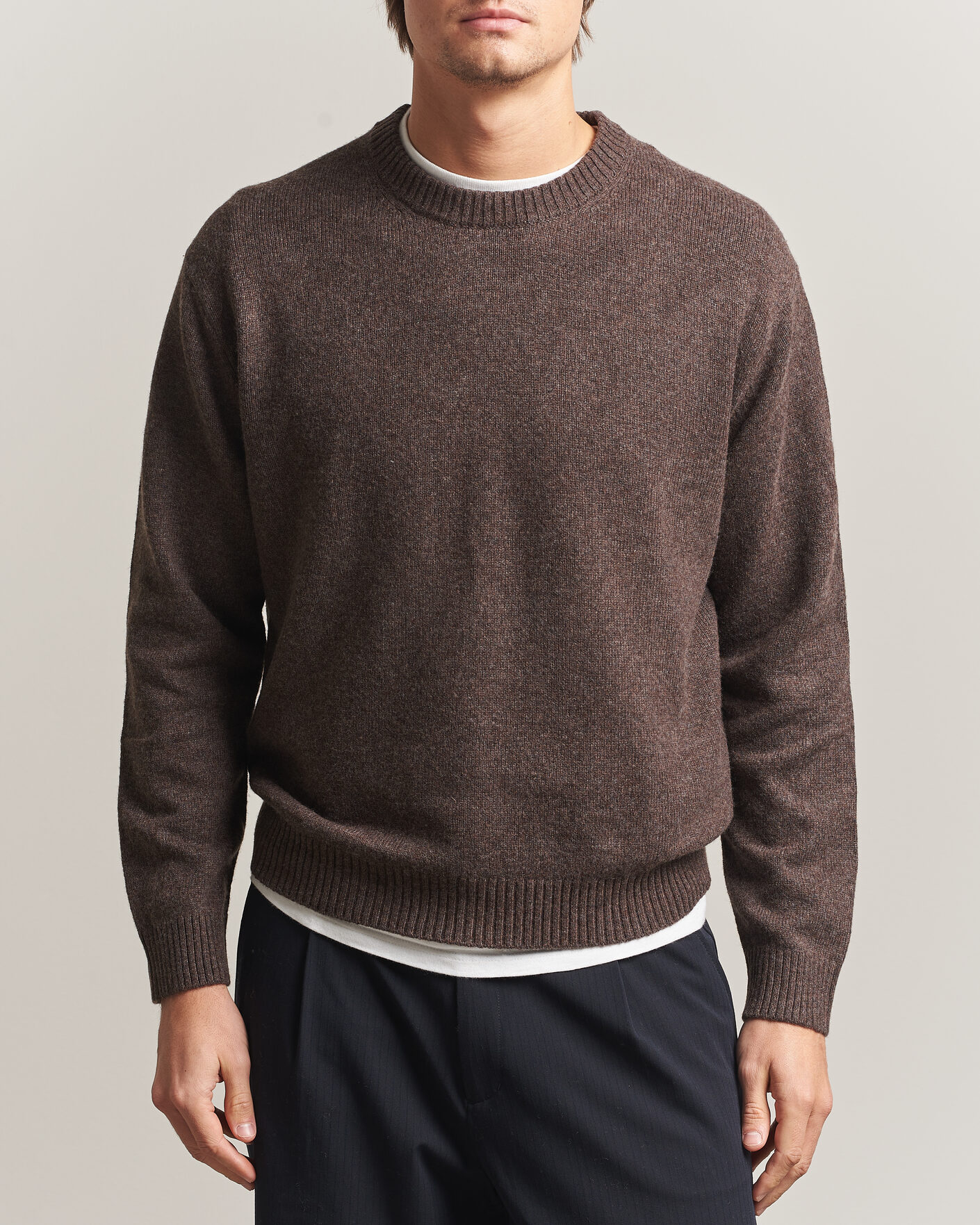 Heren | Truien | NN07 | Russel Wool/Cotton Knitted Sweater Mable Husk
