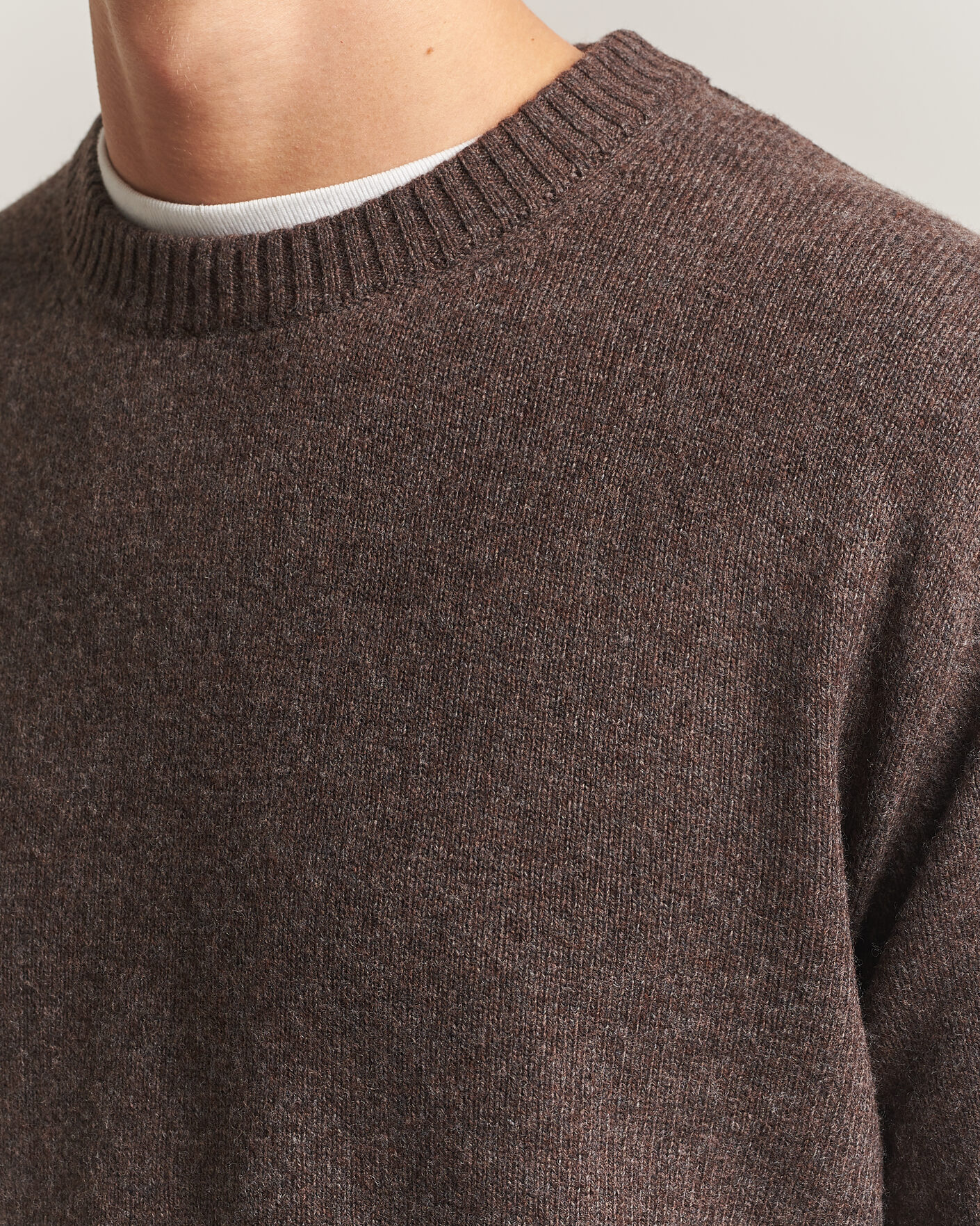 Heren | Truien | NN07 | Russel Wool/Cotton Knitted Sweater Mable Husk