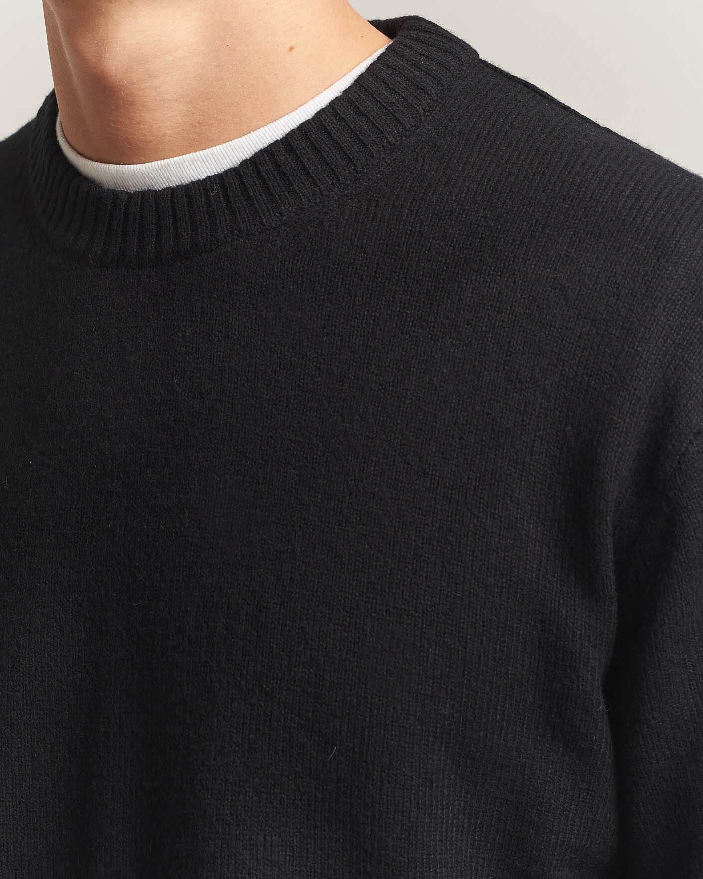 Heren | Truien | NN07 | Russel Wool/Cotton Knitted Sweater Black