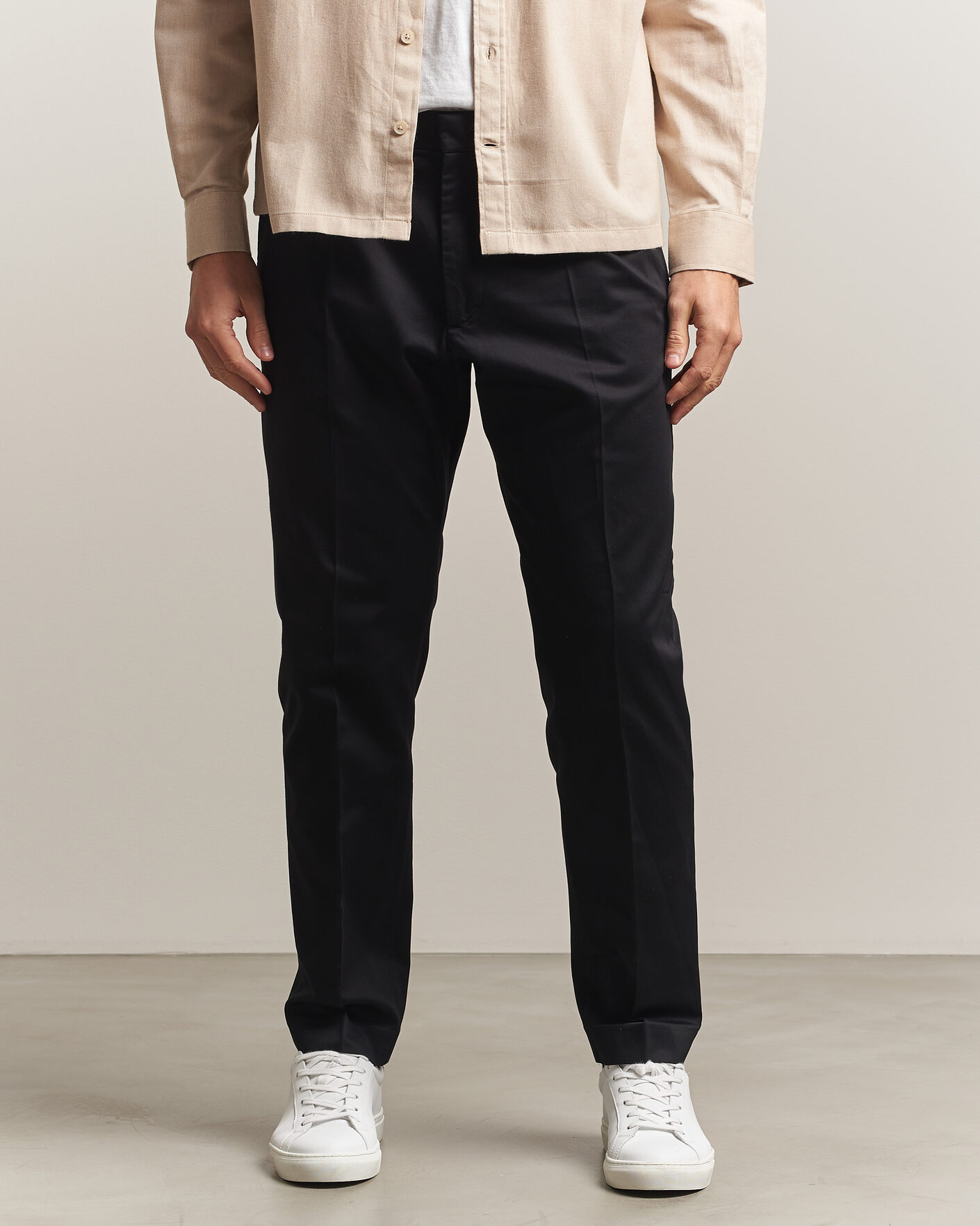 Heren | Broeken | NN07 | Bill Pleated Cotton Chinos Black