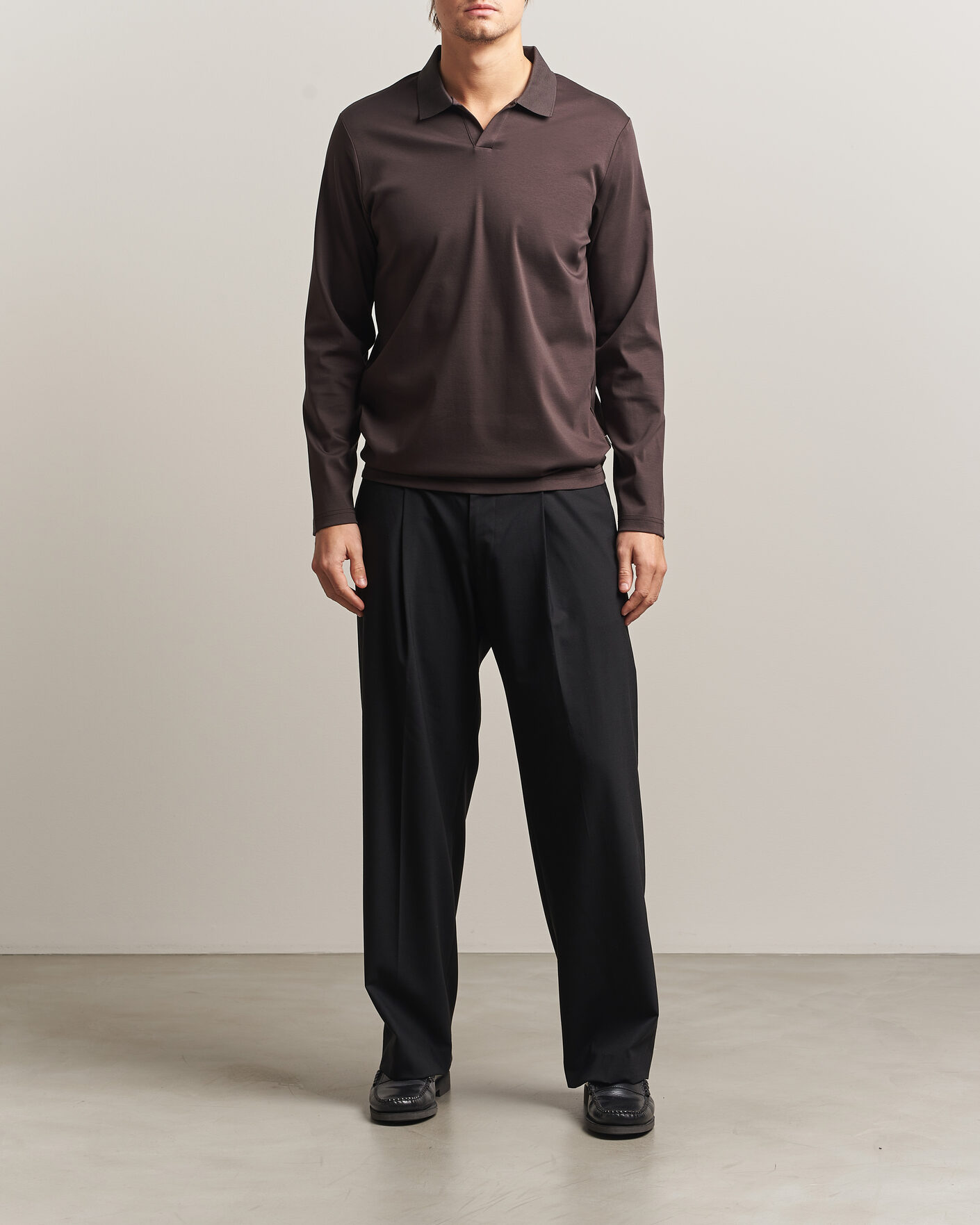 Heren | Polo's | NN07 | Paul Long Sleeve Polo Deep Truffle