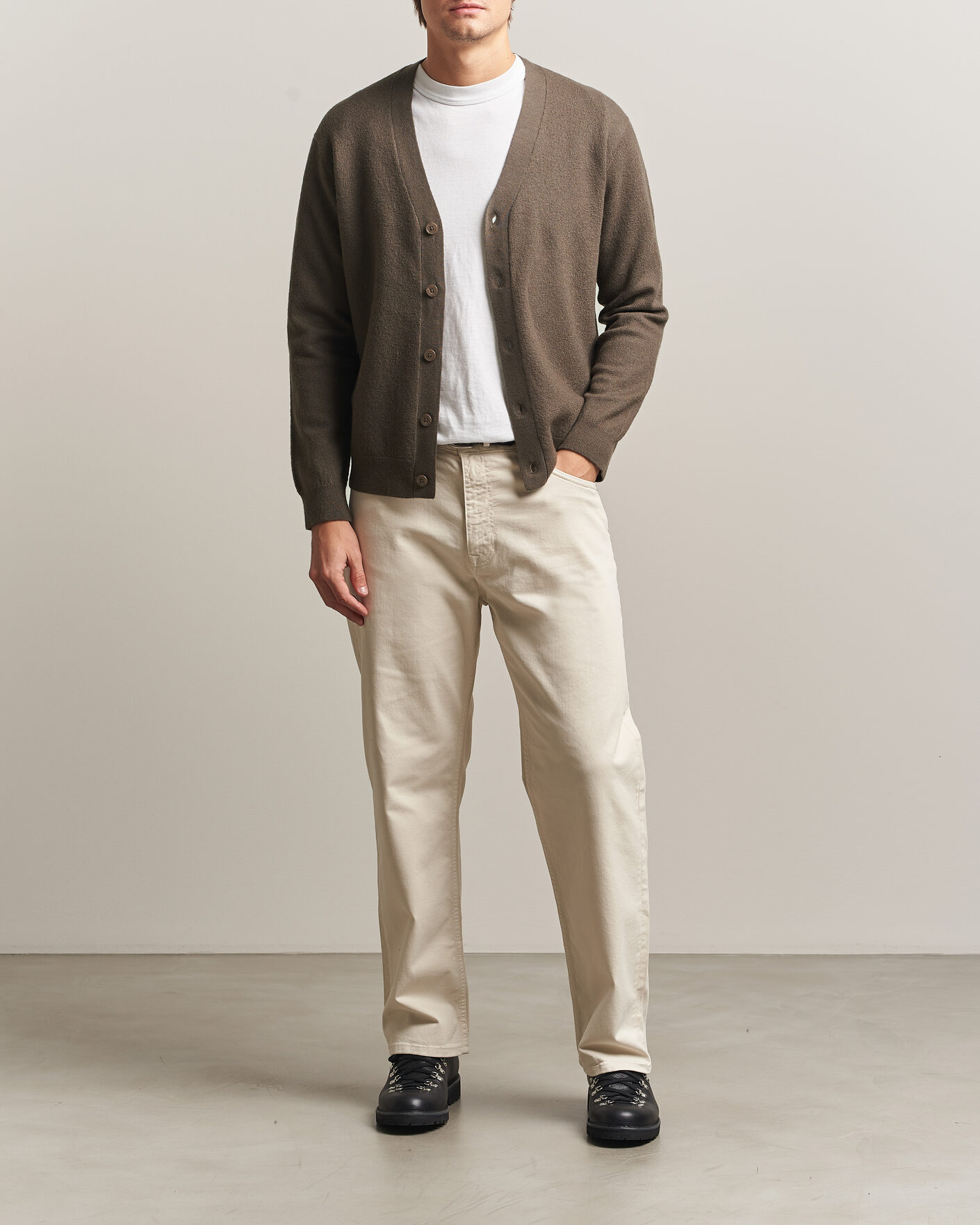 Heren | Truien | NN07 | Jasper Wool Knitted Cardigan Mable Husk